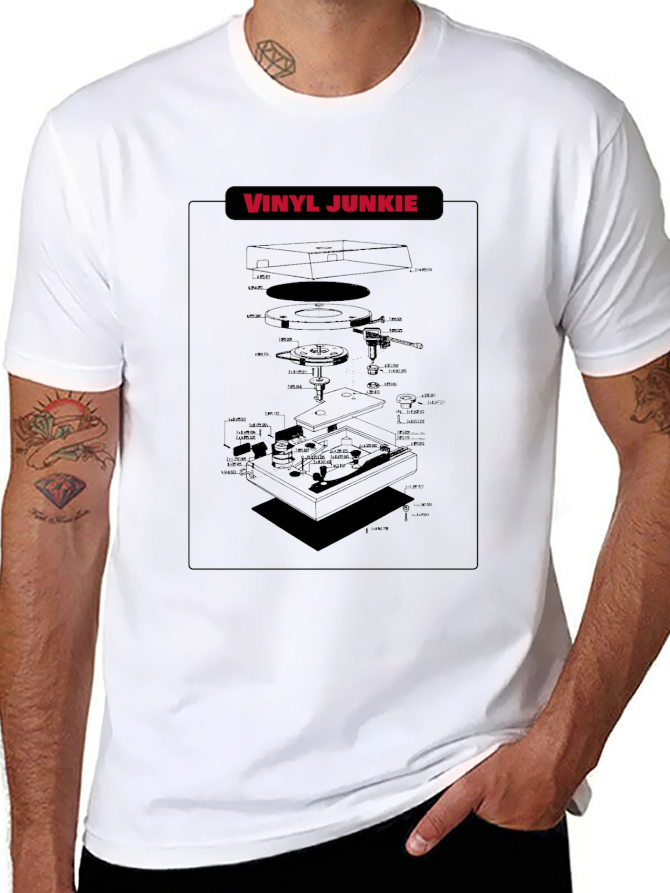 Vinyl Junkie Black Graphic T-Shirt