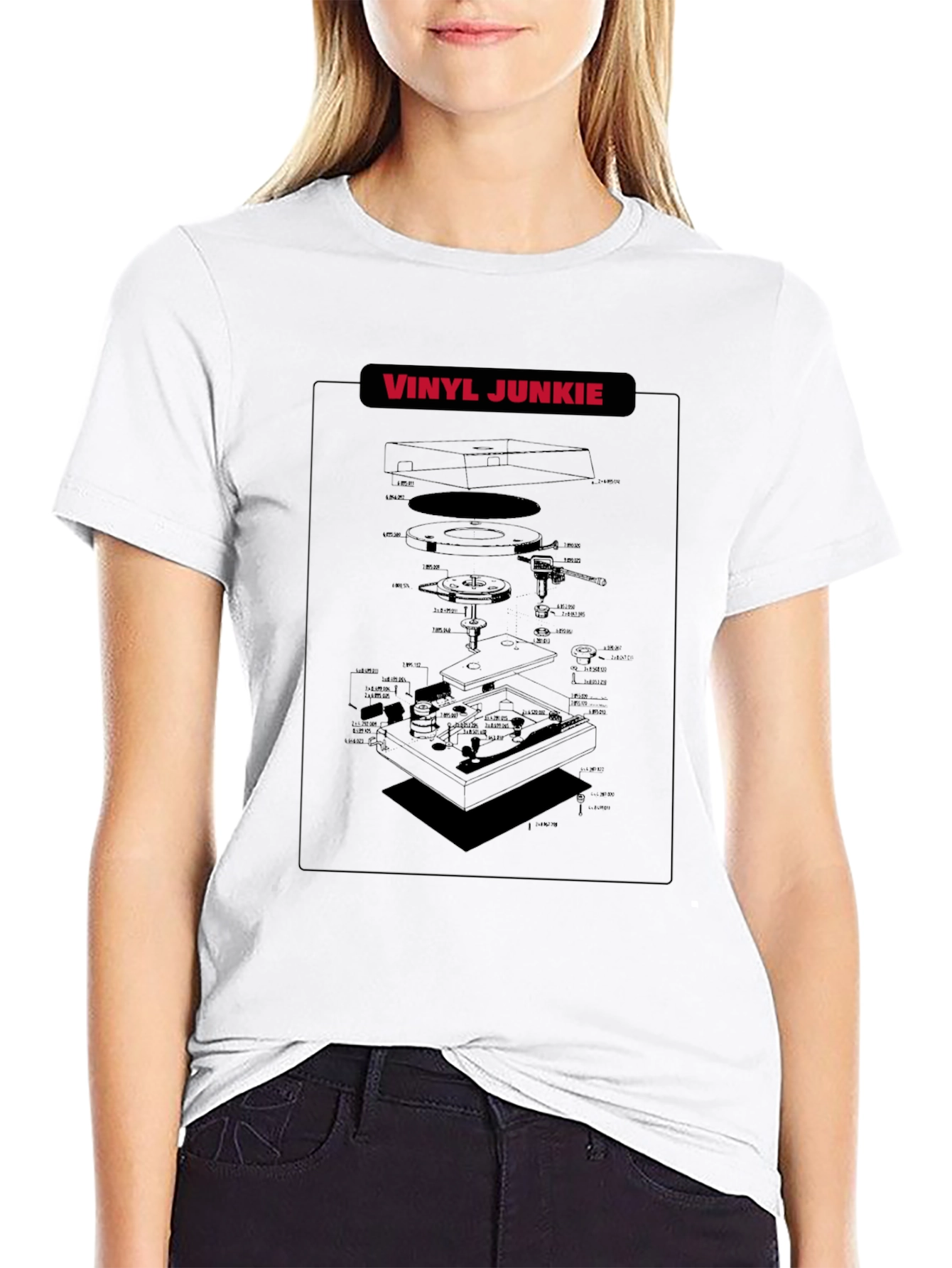 Vinyl Junkie Black Graphic T-Shirt