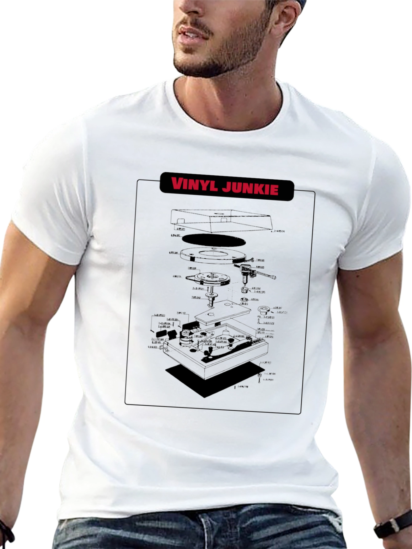 Vinyl Junkie Black Graphic T-Shirt