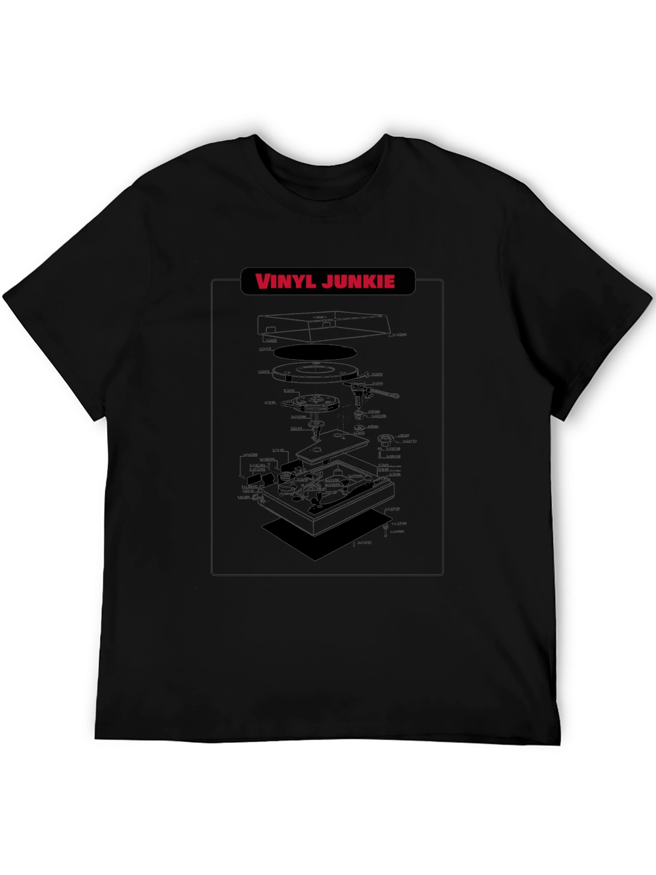 Vinyl Junkie Black Graphic T-Shirt