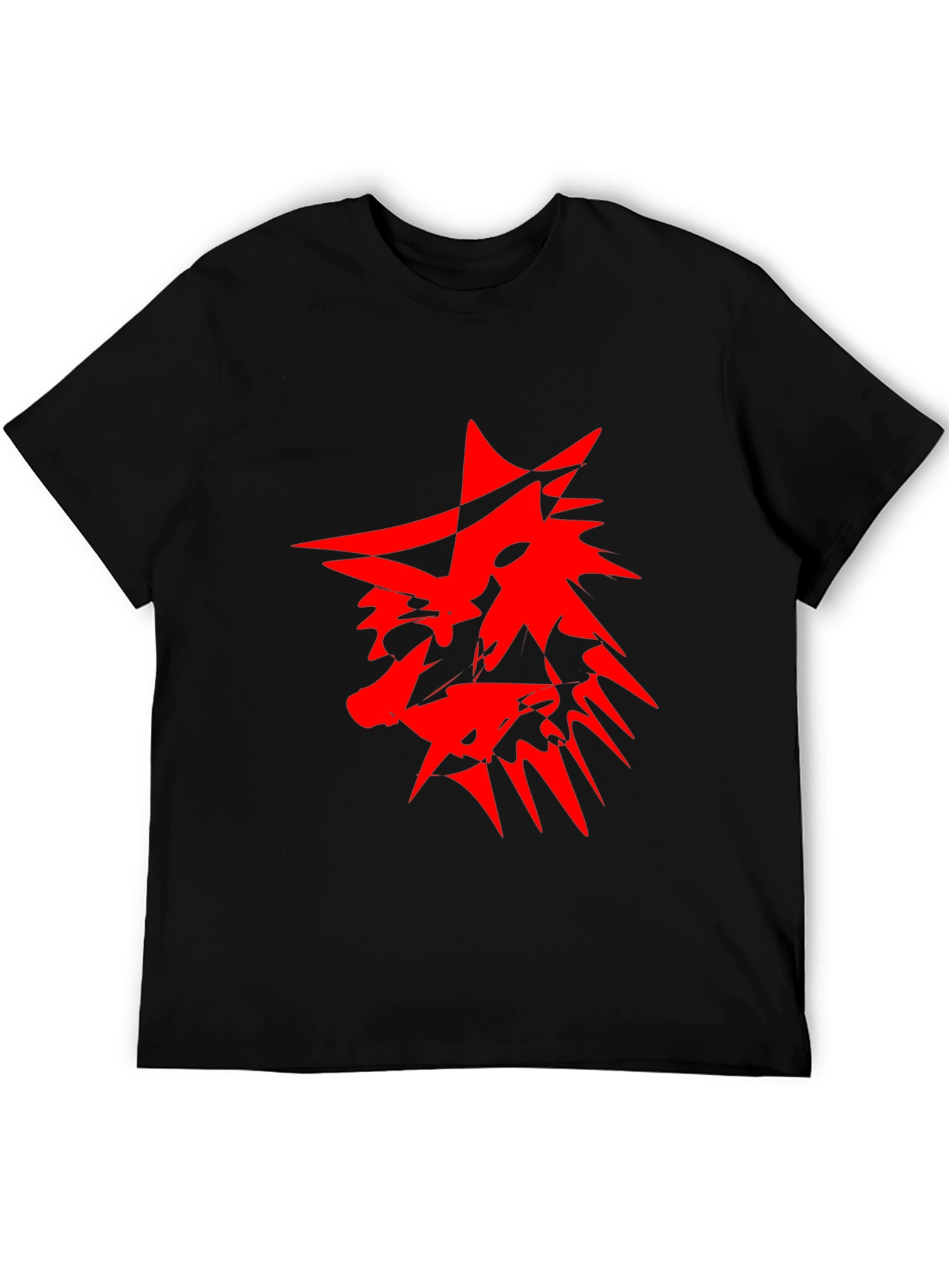 Edgy Red Graphic Print Black T-Shirt