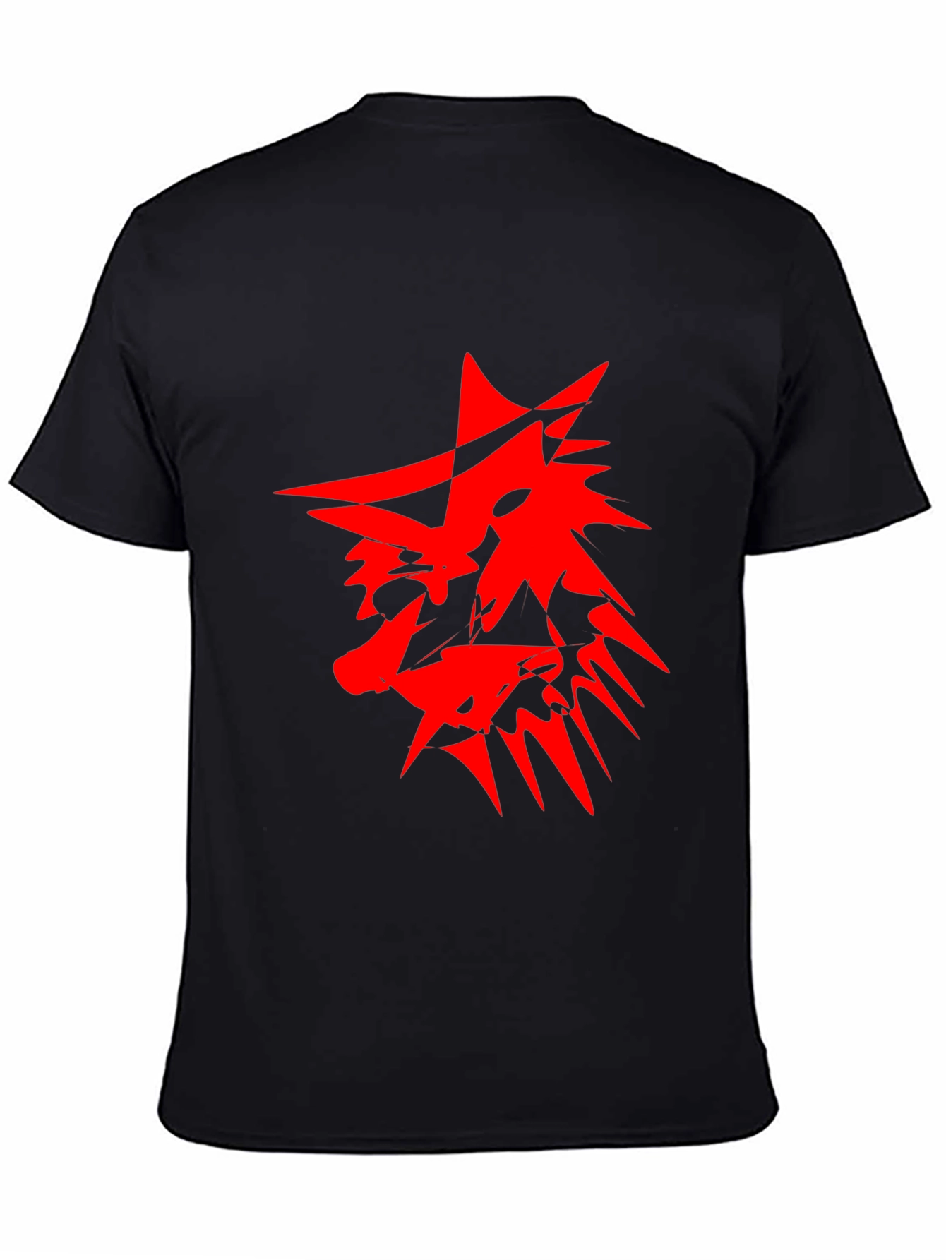 Edgy Red Graphic Print Black T-Shirt