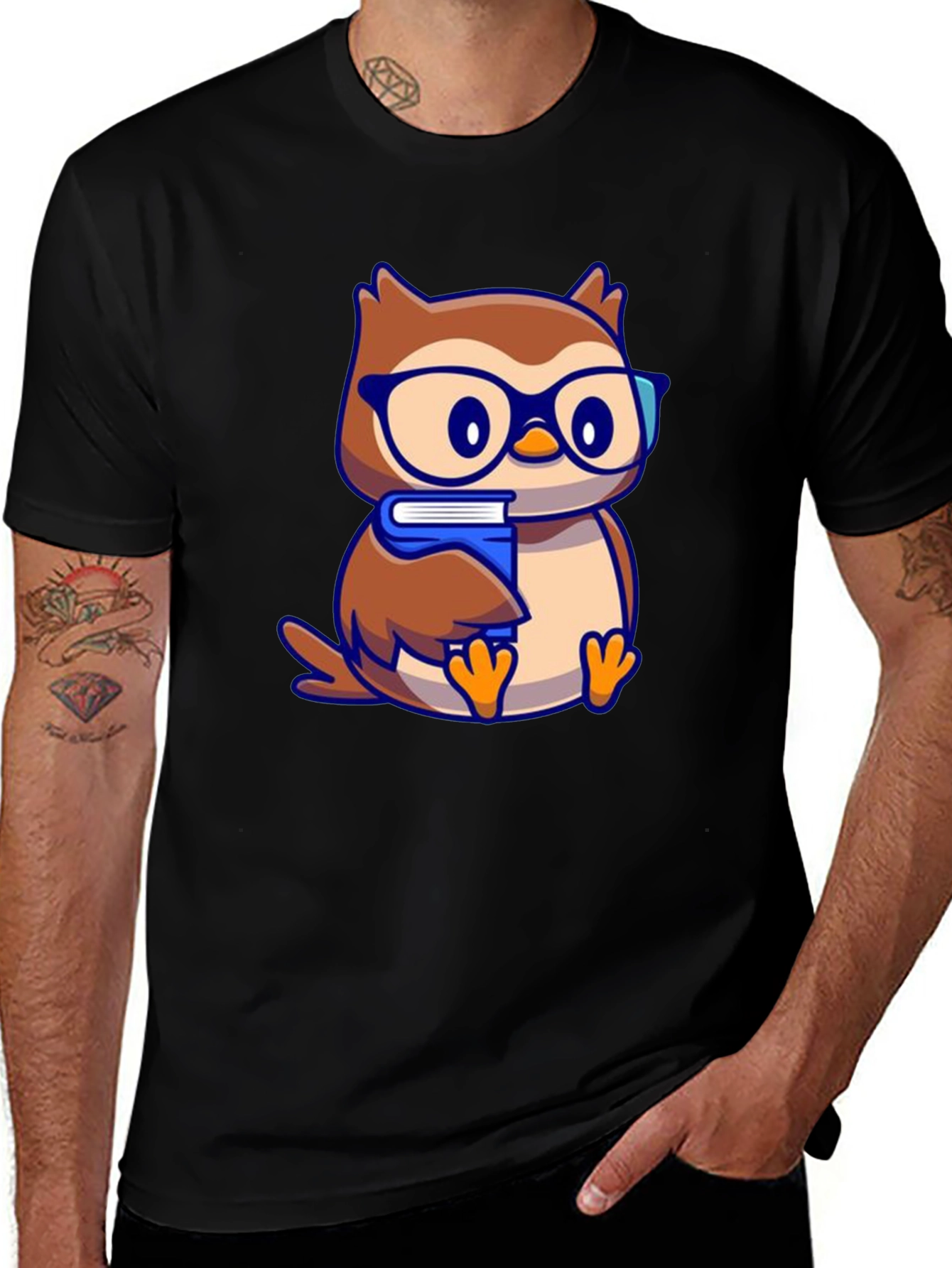 Owl with Glasses Graphic Tee