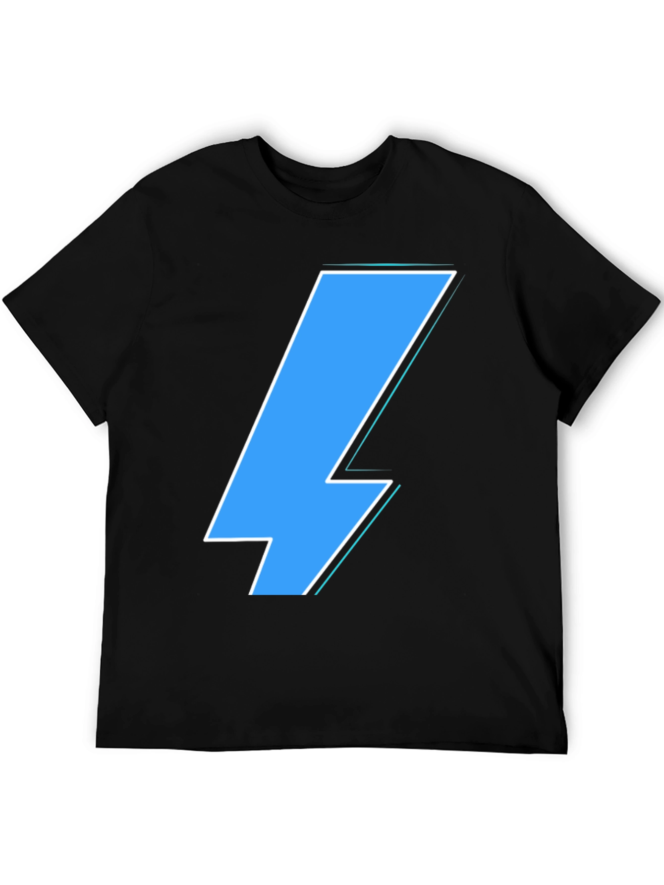 Lightning Bolt Graphic Tee - Casual Black T-Shirt