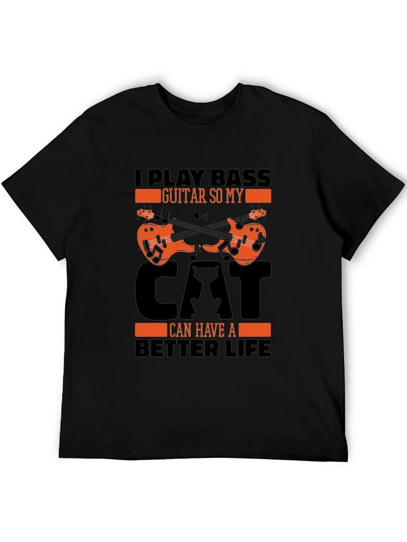 Bass Guitar Cat Lover T-Shirt