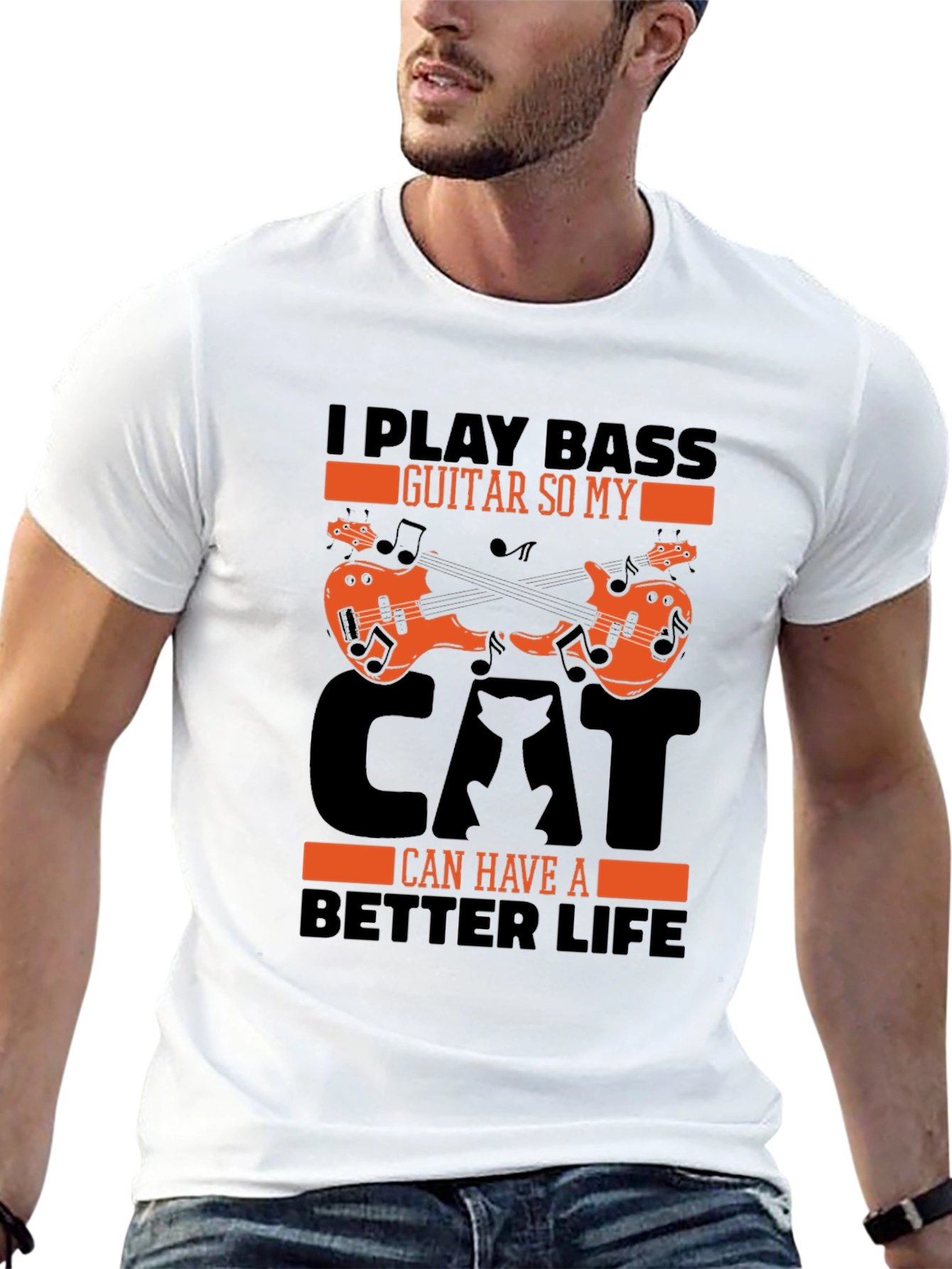 Bass Guitar Cat Lover T-Shirt