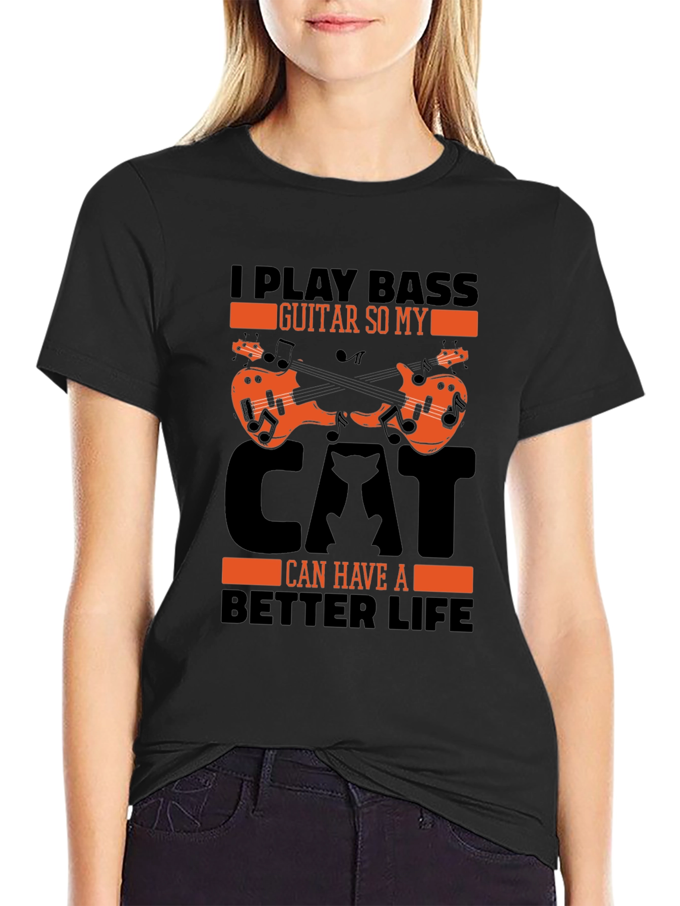Bass Guitar Cat Lover T-Shirt