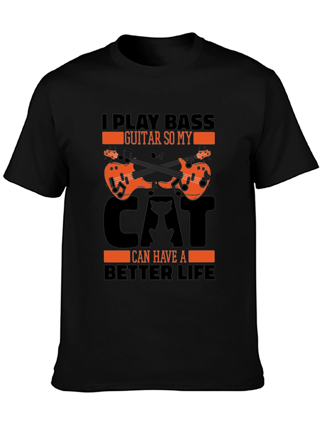 Bass Guitar Cat Lover T-Shirt