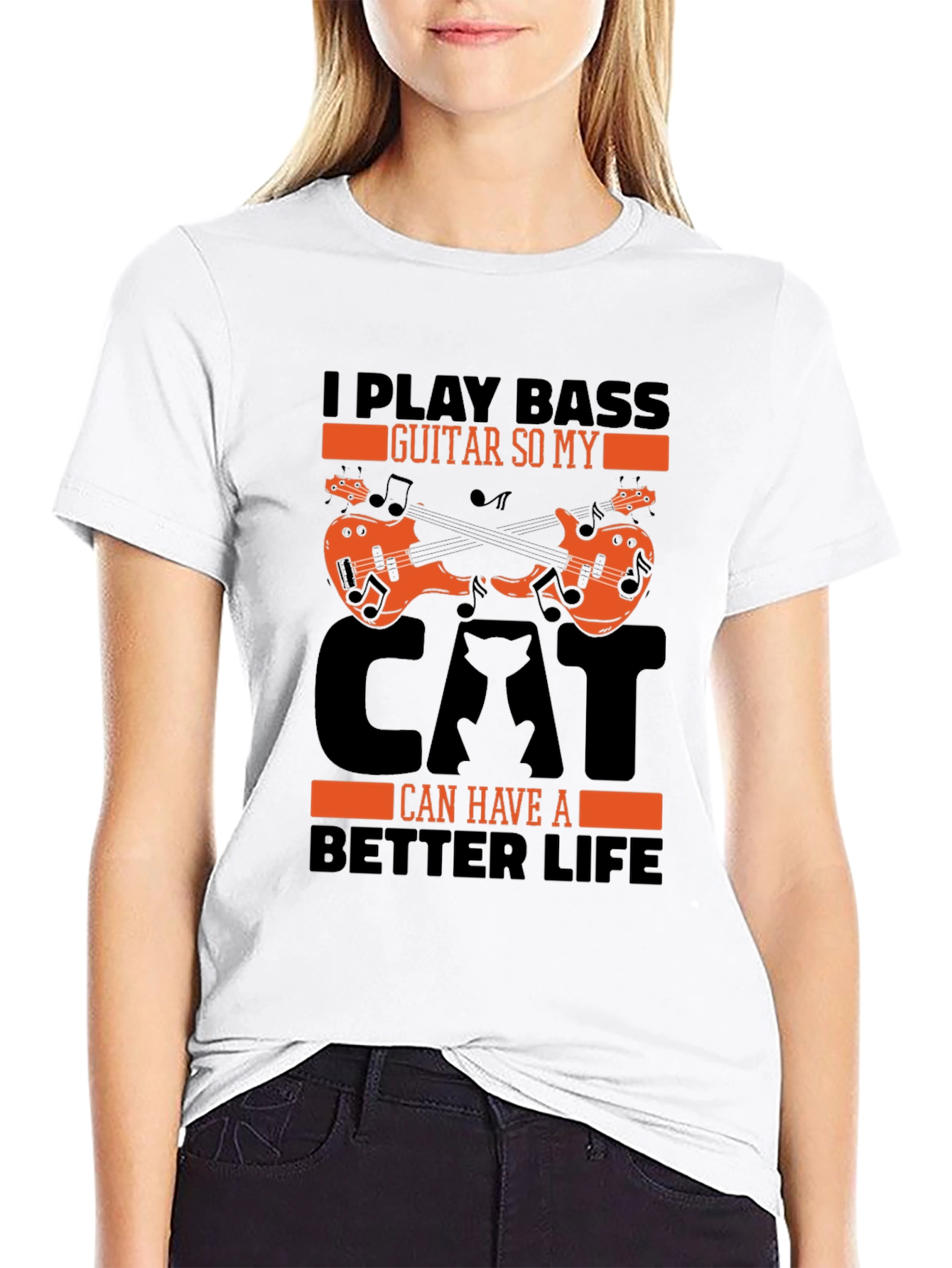 Bass Guitar Cat Lover T-Shirt