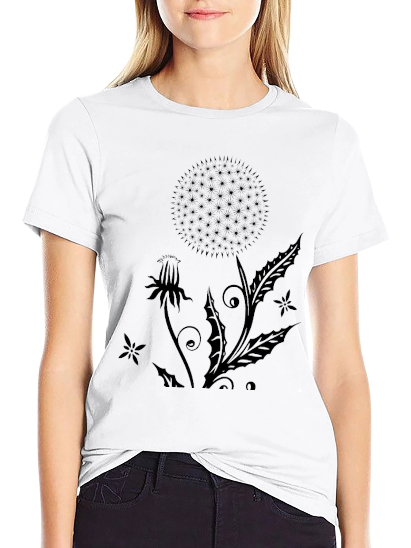 Black Dandelion Graphic Tee - Stylish Casual Wear