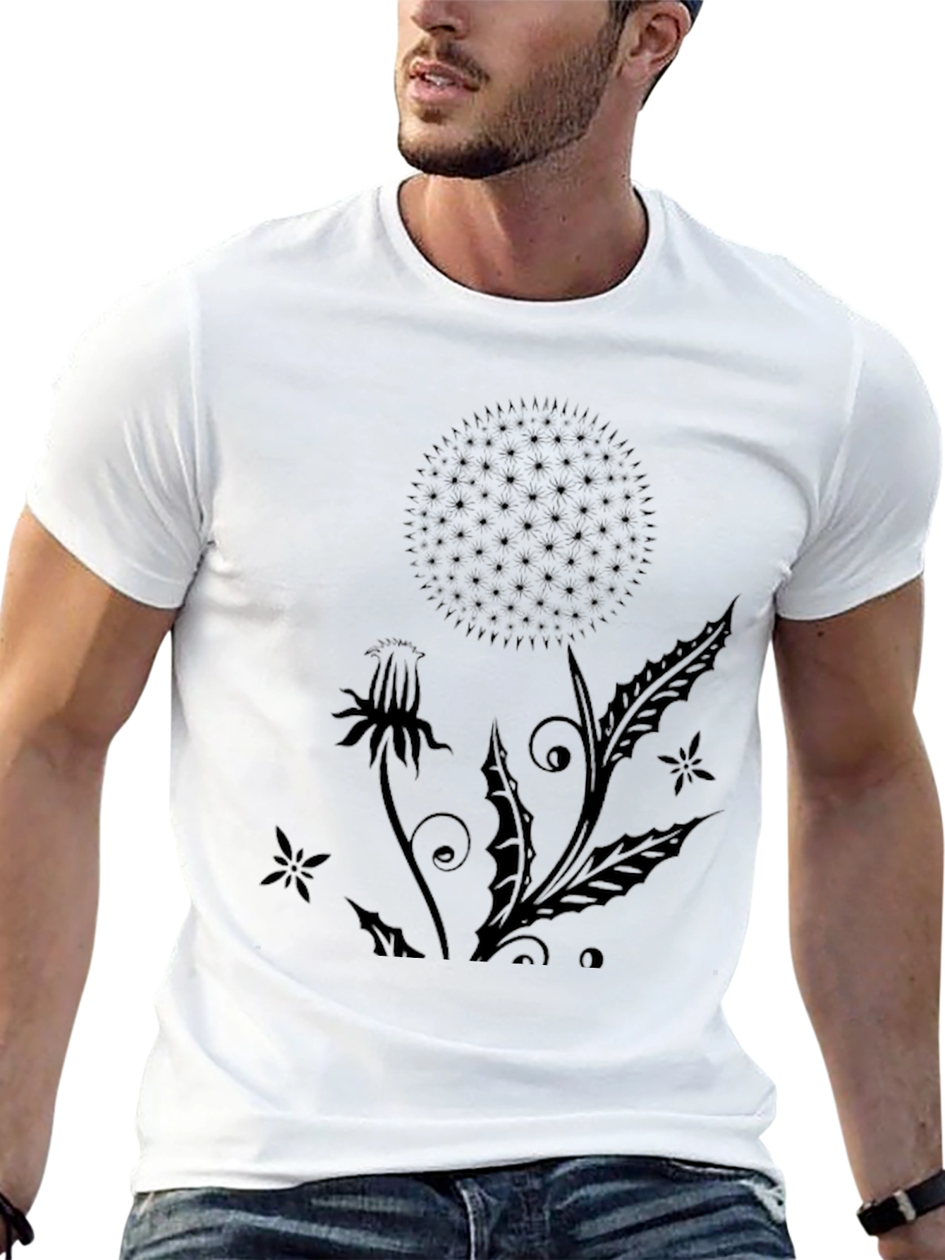 Black Dandelion Graphic Tee - Stylish Casual Wear