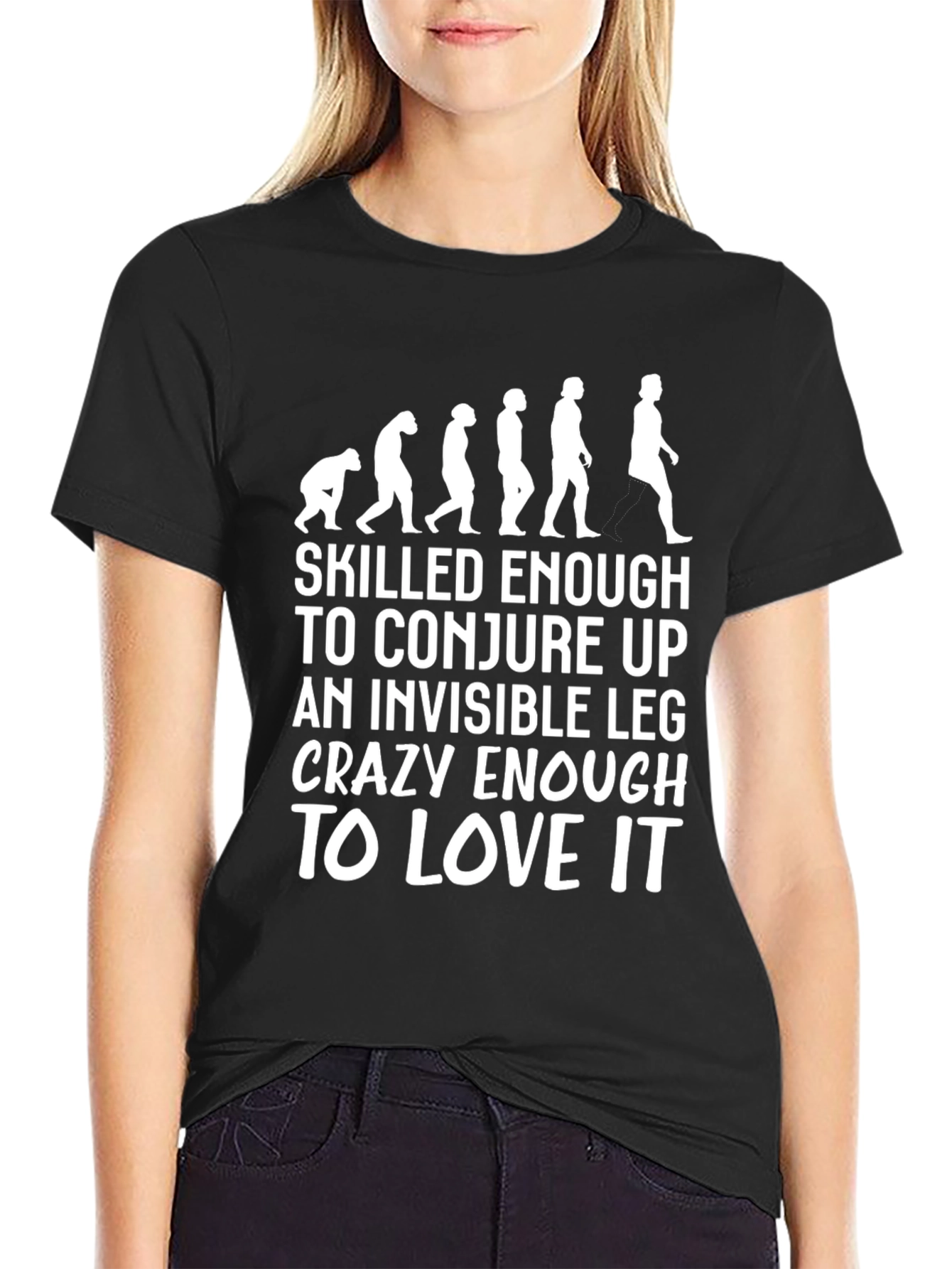 Invisible Leg T-Shirt: Evolution Funny Tee