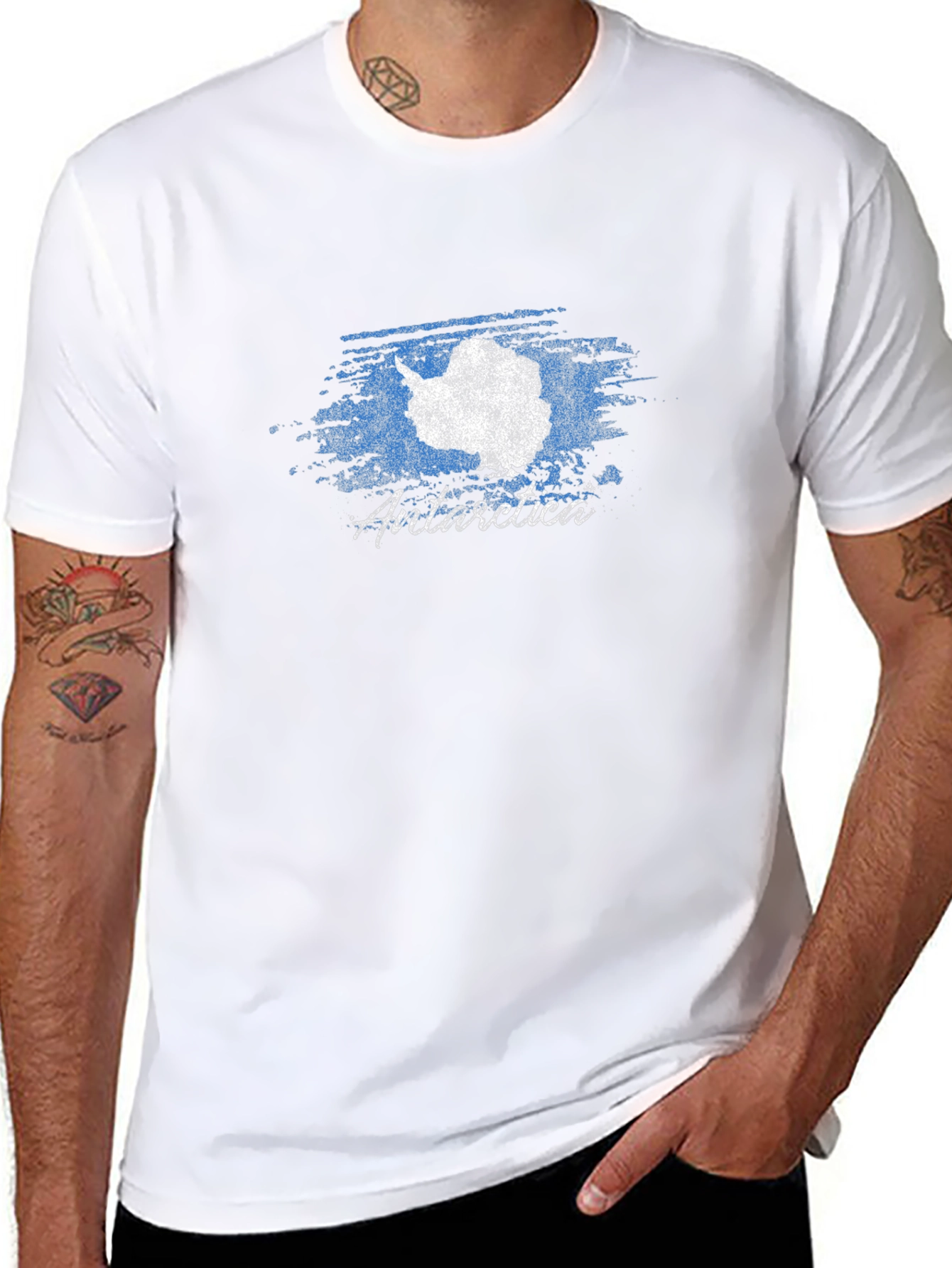 Antarctica Graphic Print T-Shirt - Black