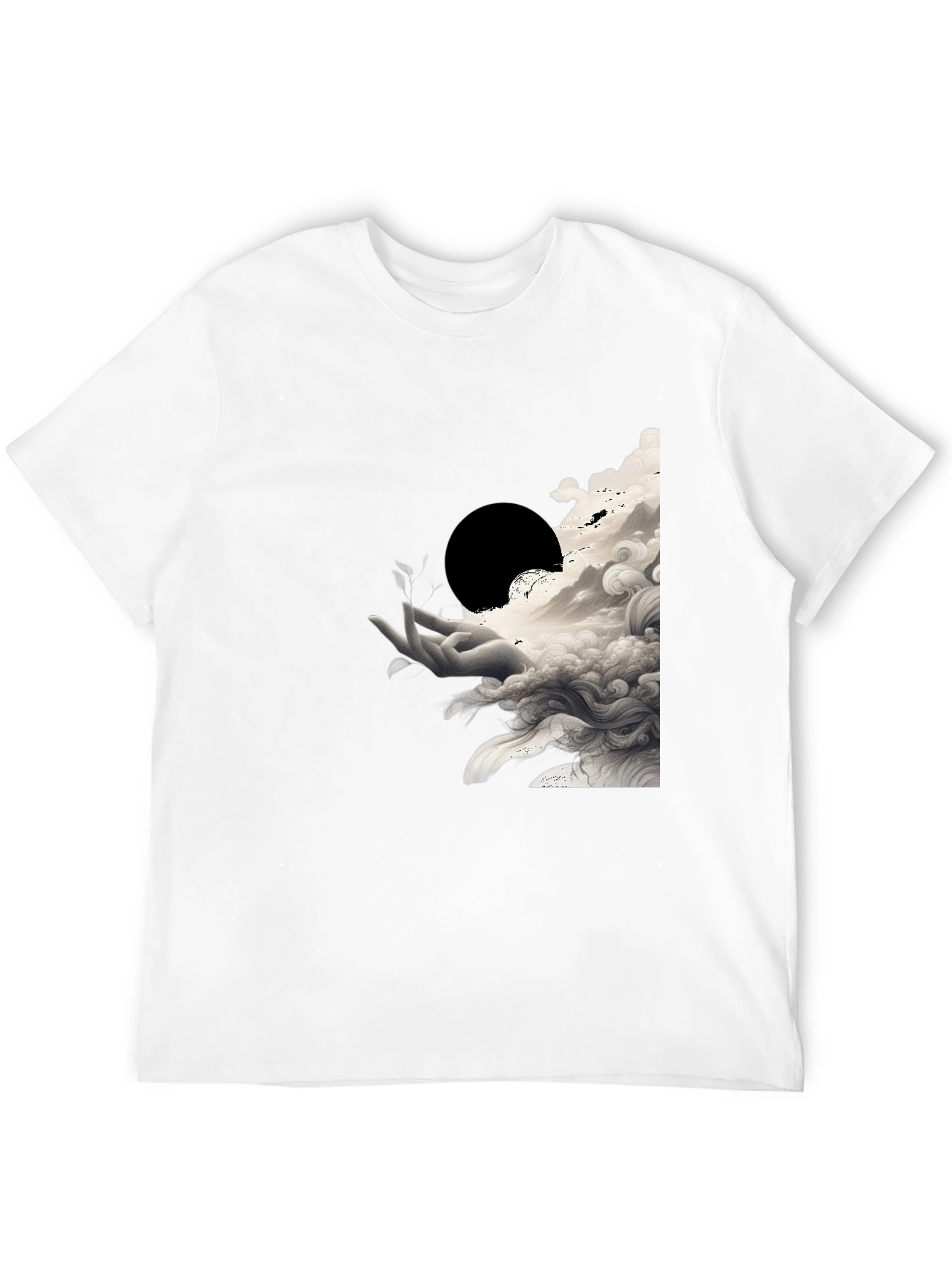 Abstract Hand Graphic Tee - Black