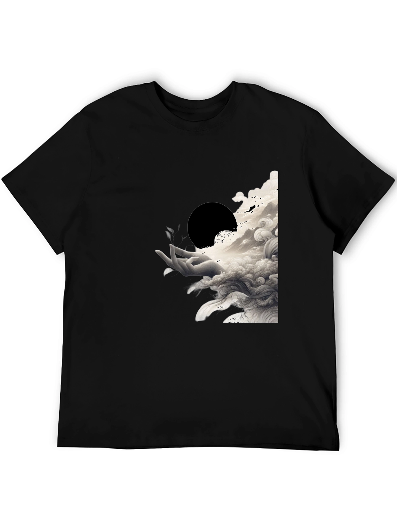 Abstract Hand Graphic Tee - Black
