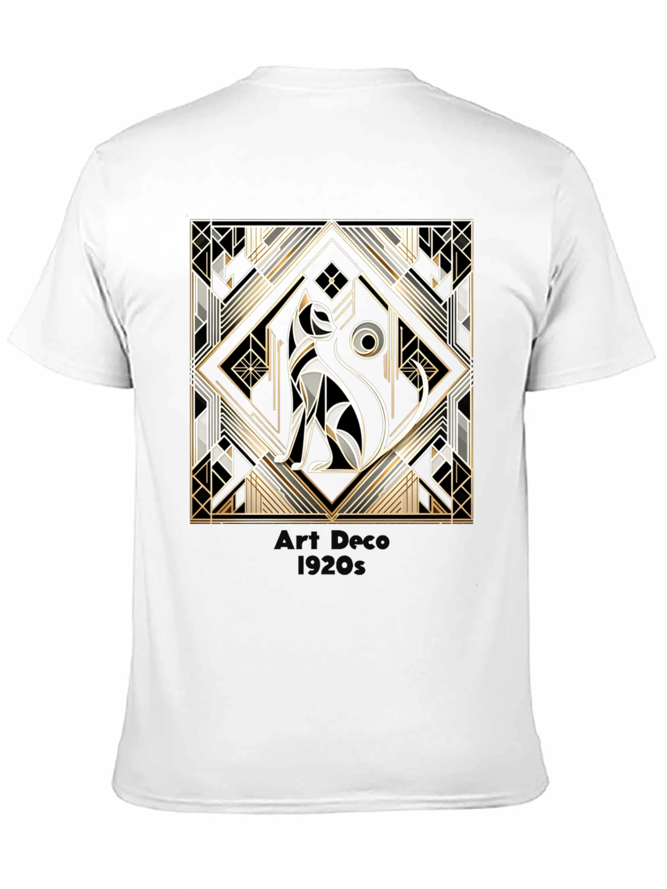 Art Deco 1920s Cat Graphic T-Shirt