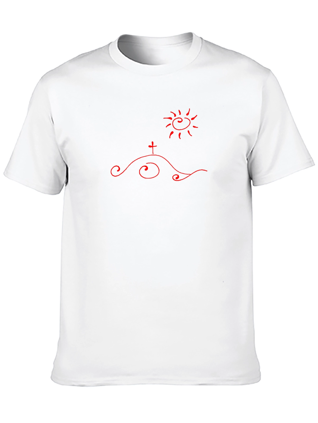 Unique Graphic T-Shirt - Hillside Cross & Sun