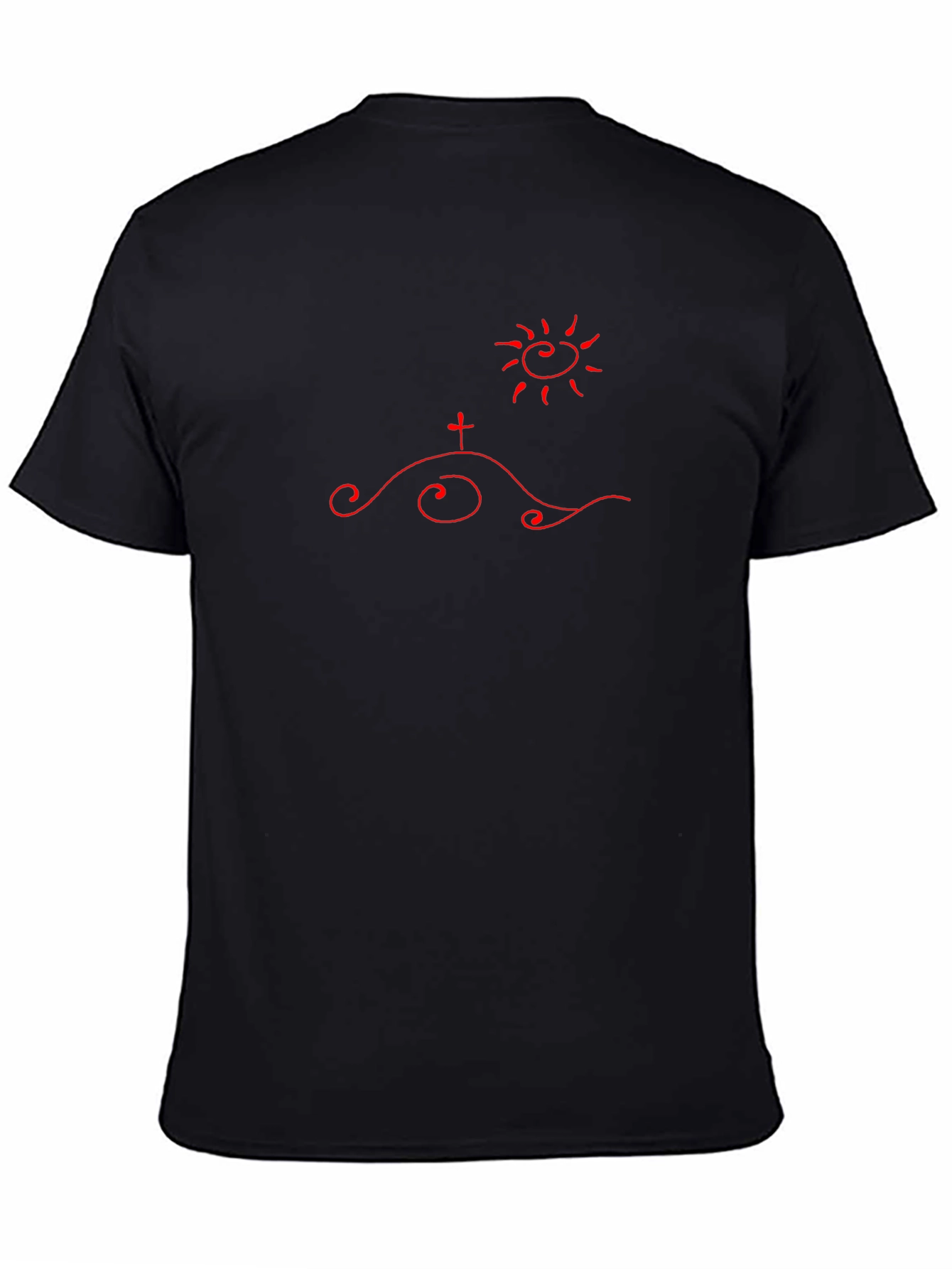 Unique Graphic T-Shirt - Hillside Cross & Sun