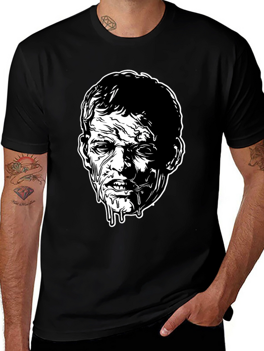 Zombie Face Graphic Tee - Black