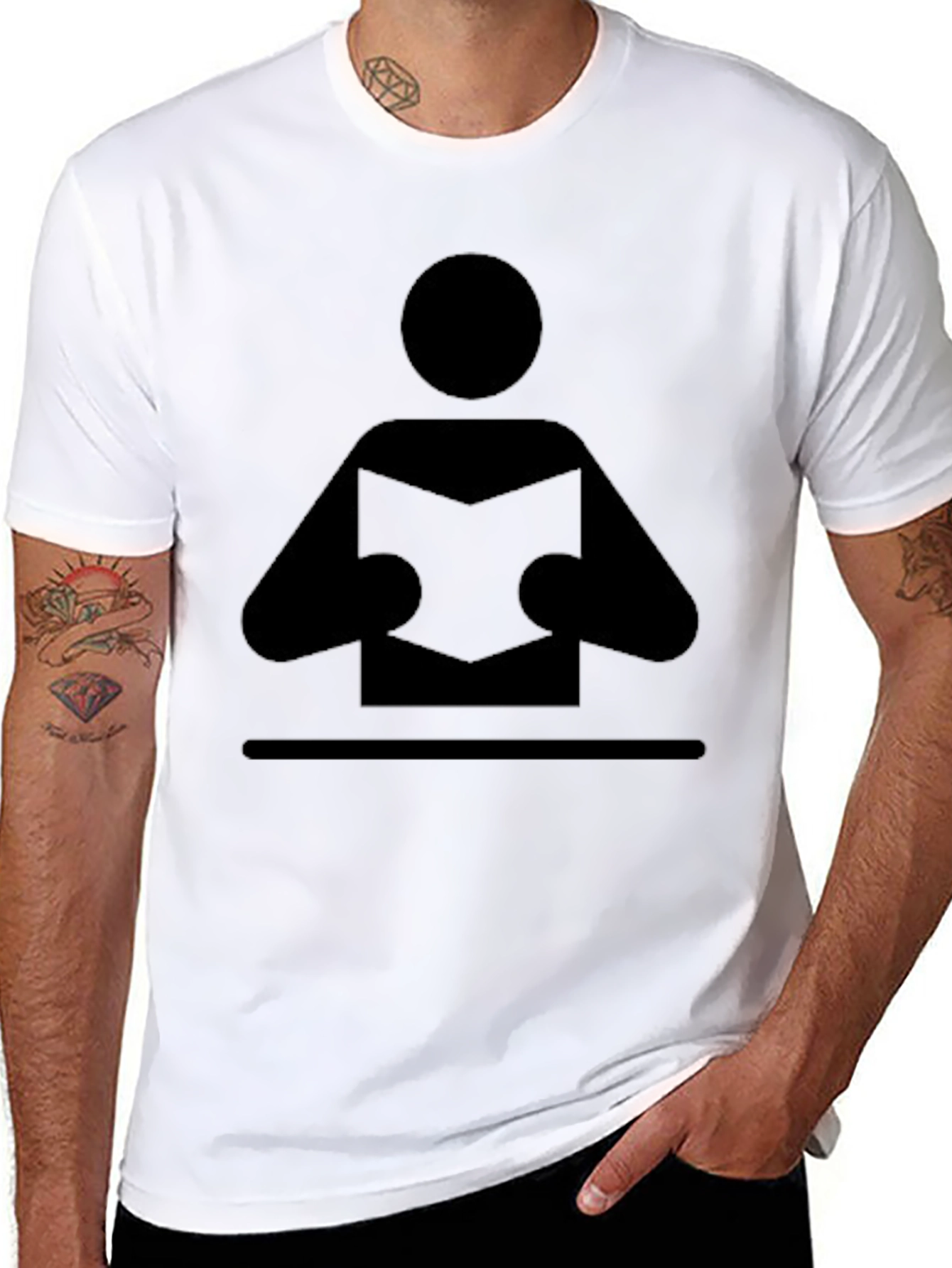 Reader Graphic Tee - Black Cotton Blend