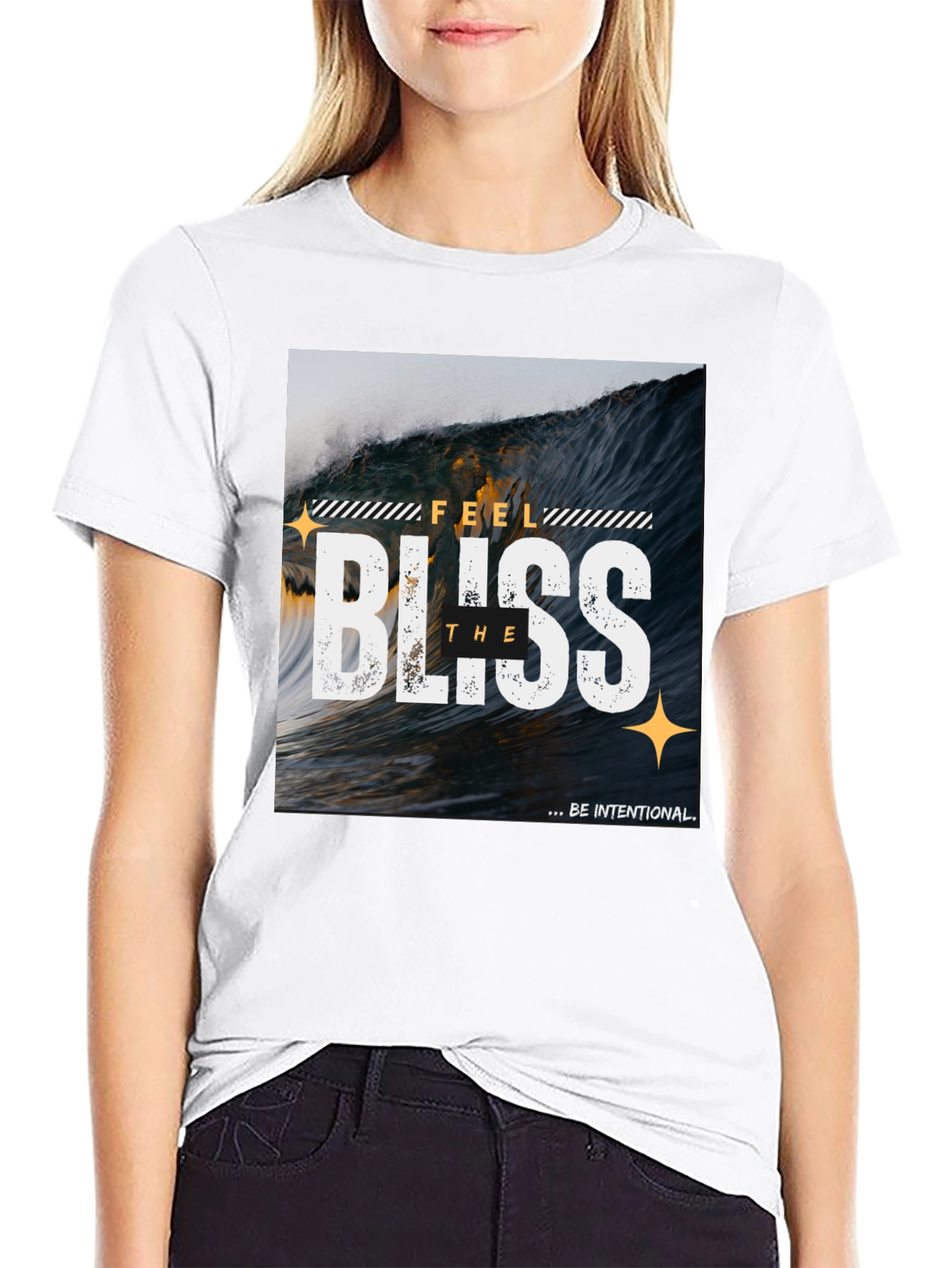 Feel the Bliss Graphic T-Shirt - Black