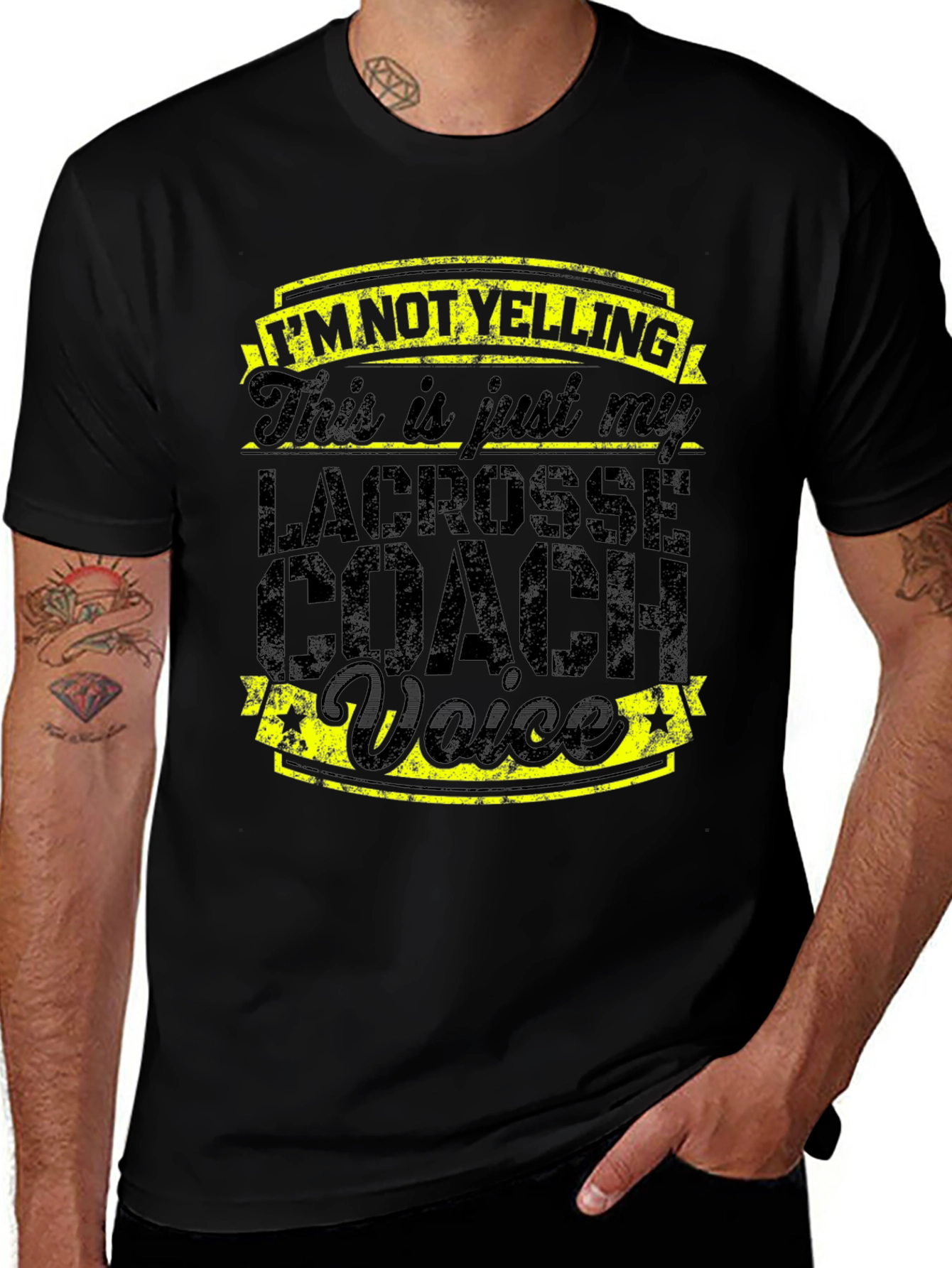 Lacrosse Coach Voice Black T-Shirt