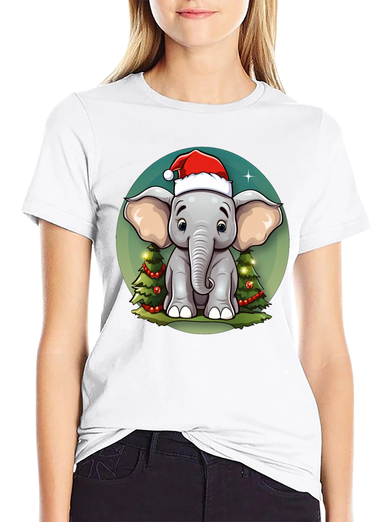 Festive Elephant Christmas T-Shirt