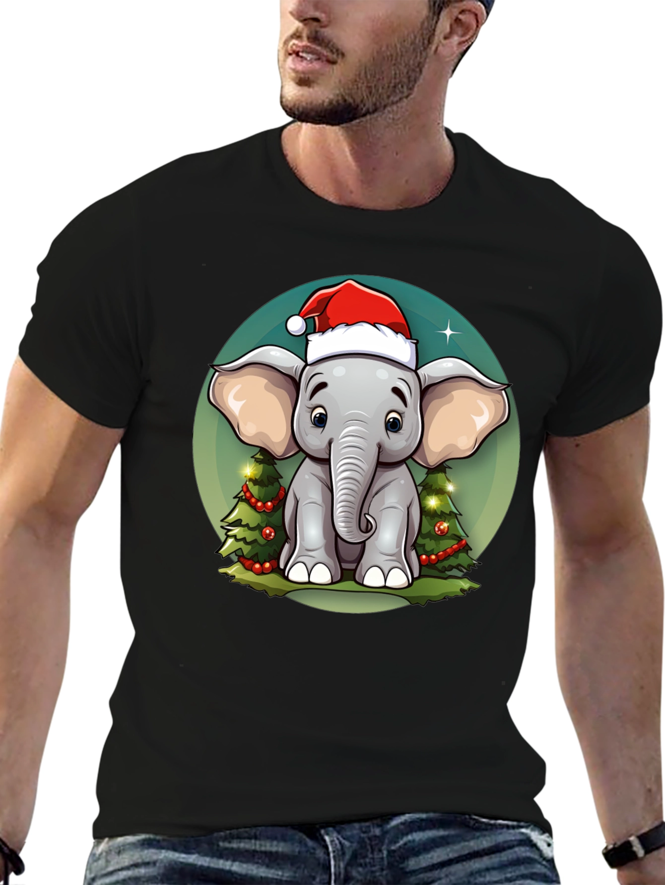 Festive Elephant Christmas T-Shirt