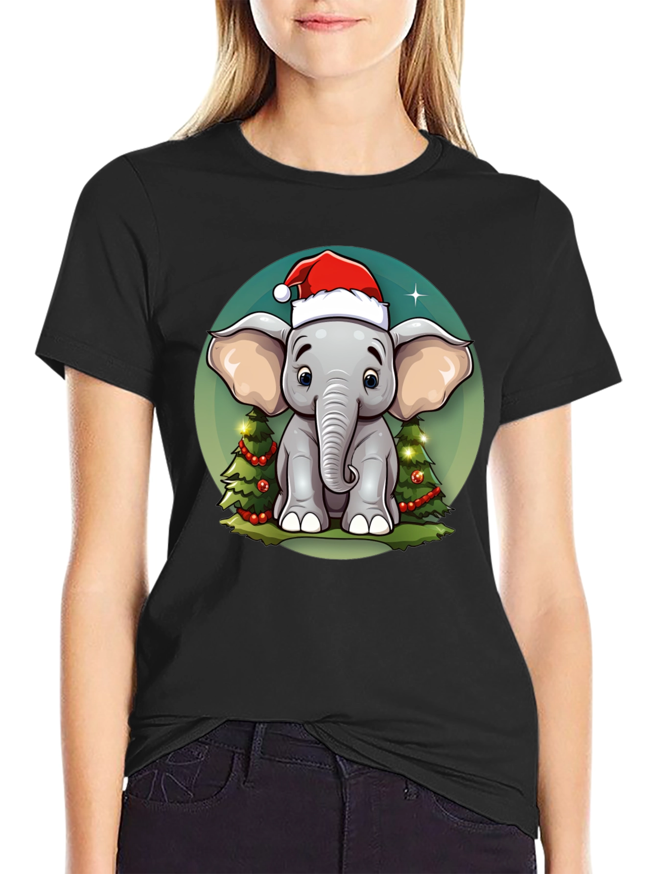 Festive Elephant Christmas T-Shirt