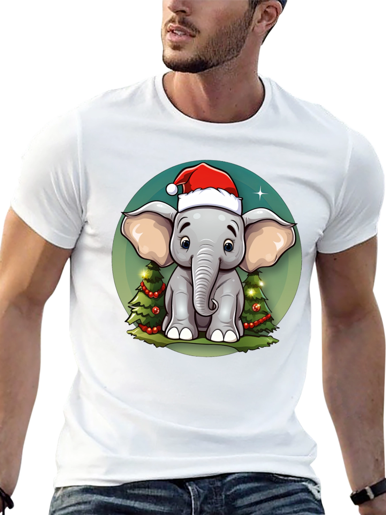 Festive Elephant Christmas T-Shirt