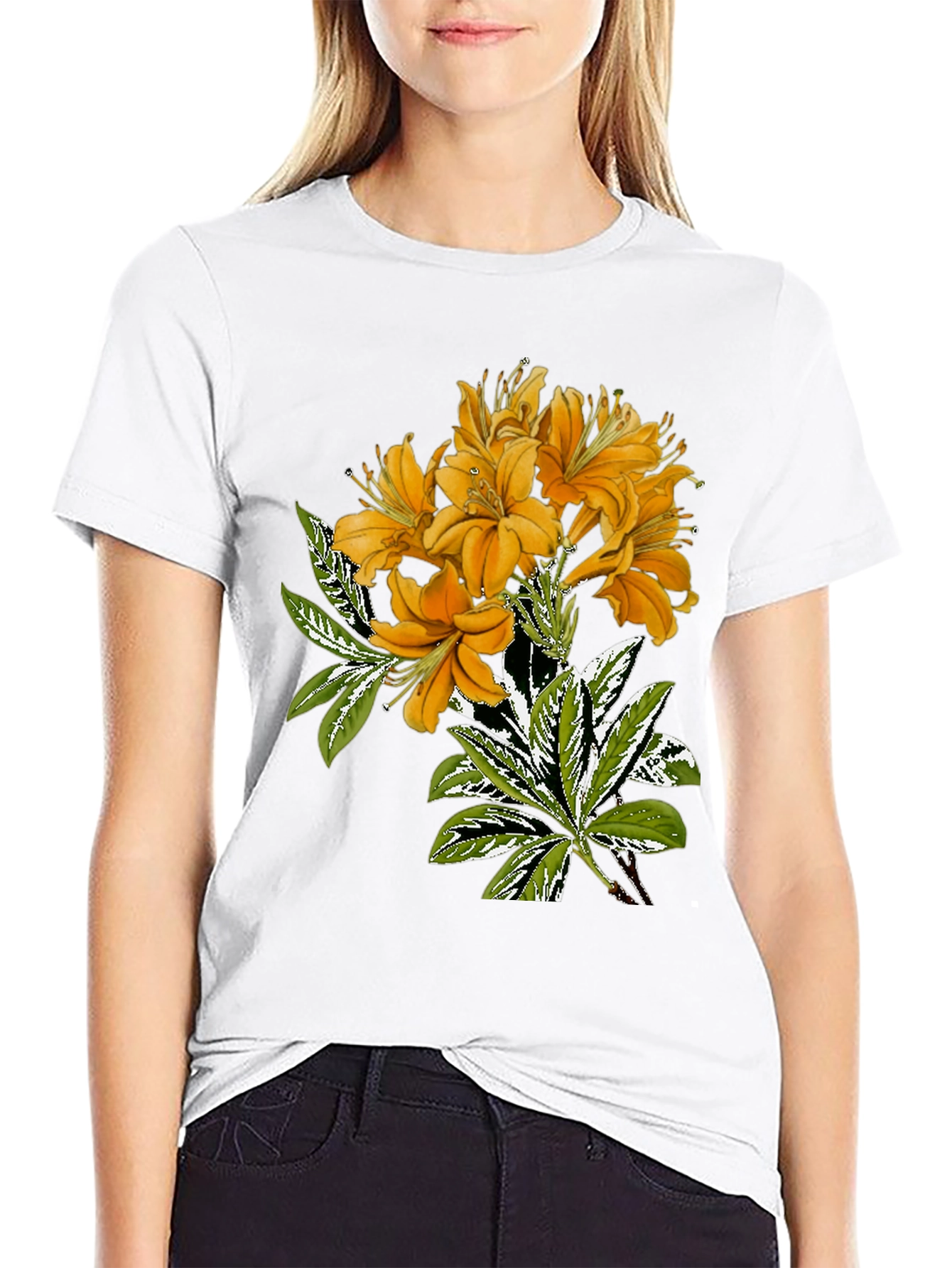 Floral Graphic Black T-Shirt for Men