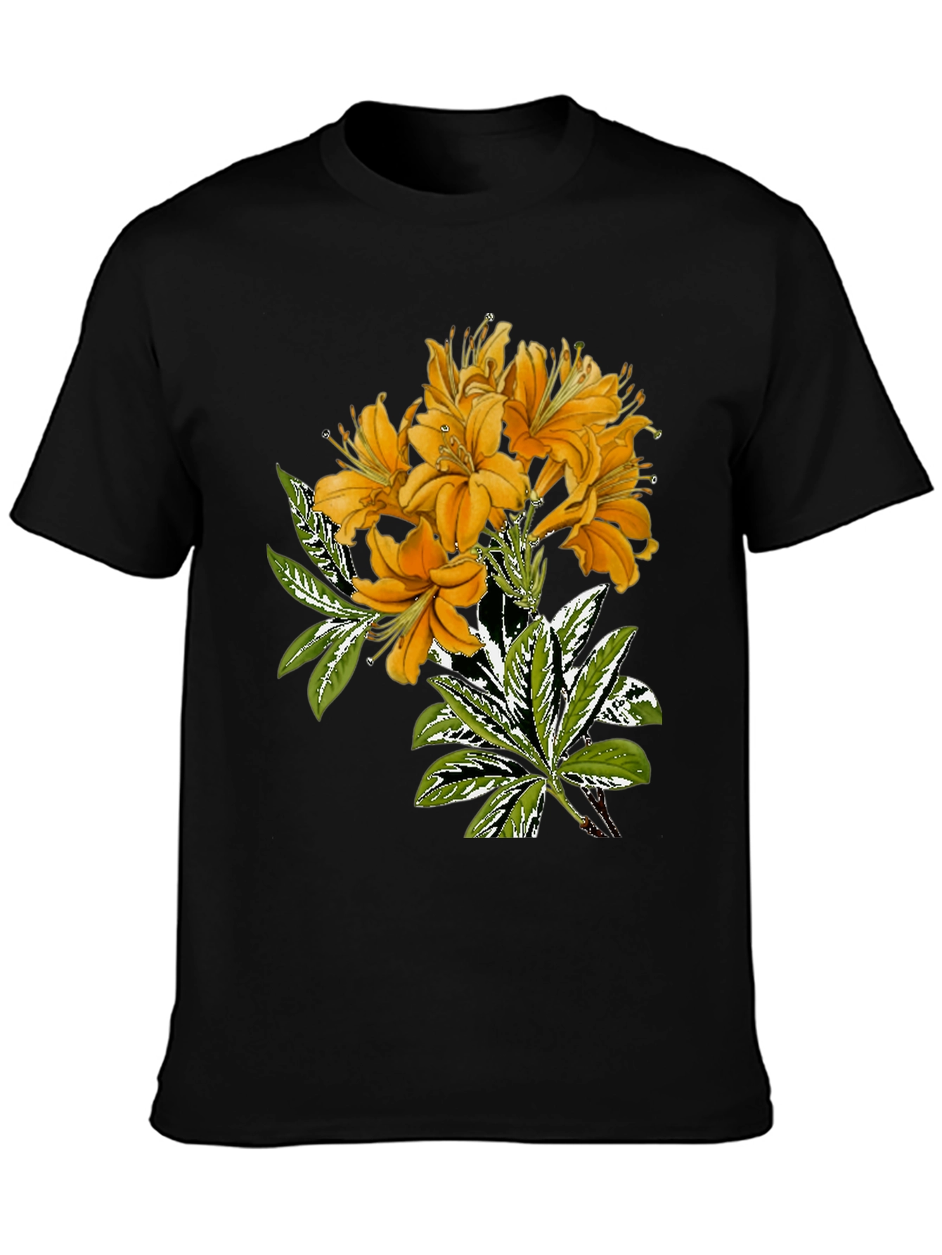 Floral Graphic Black T-Shirt for Men