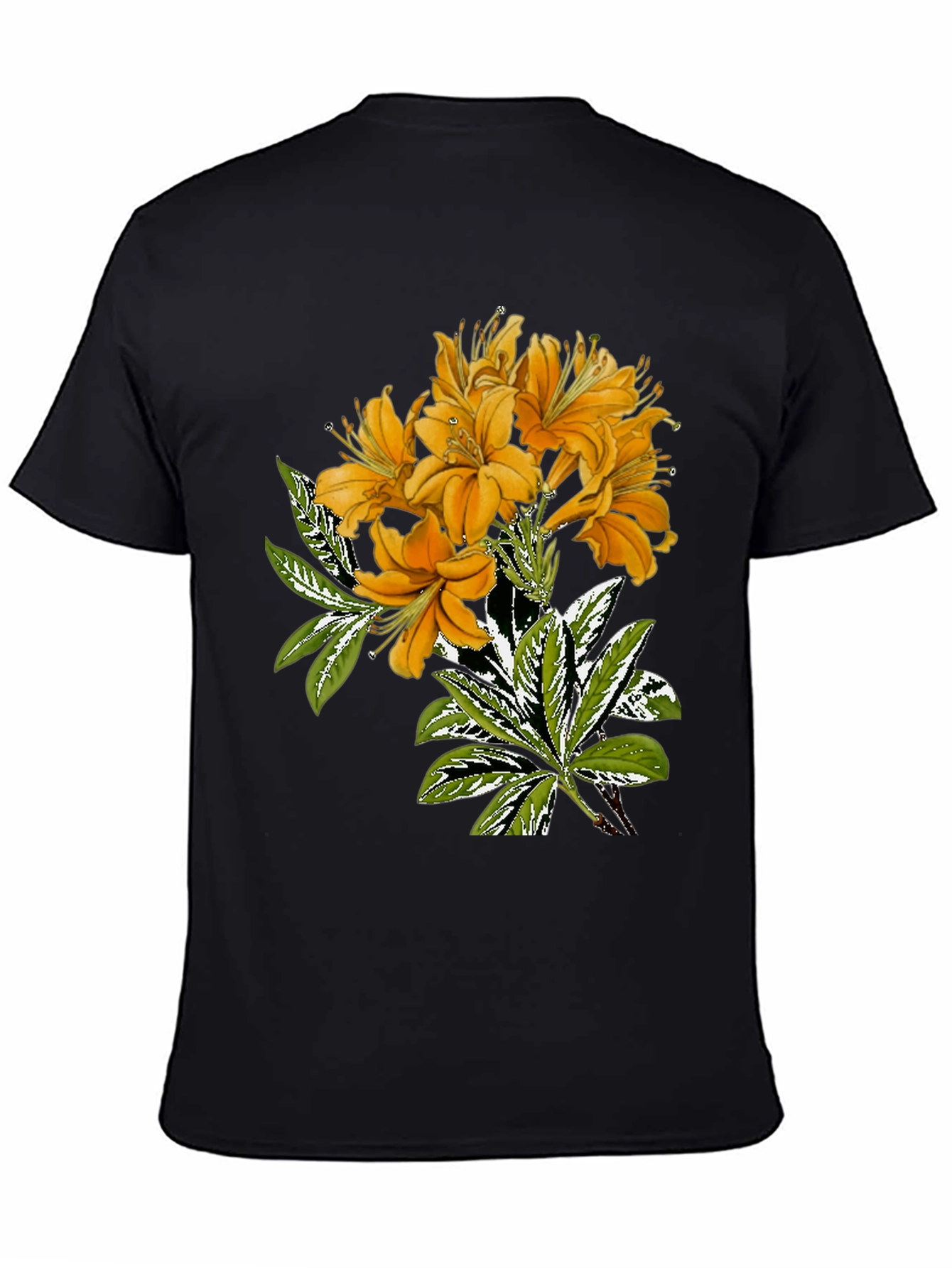 Floral Graphic Black T-Shirt for Men
