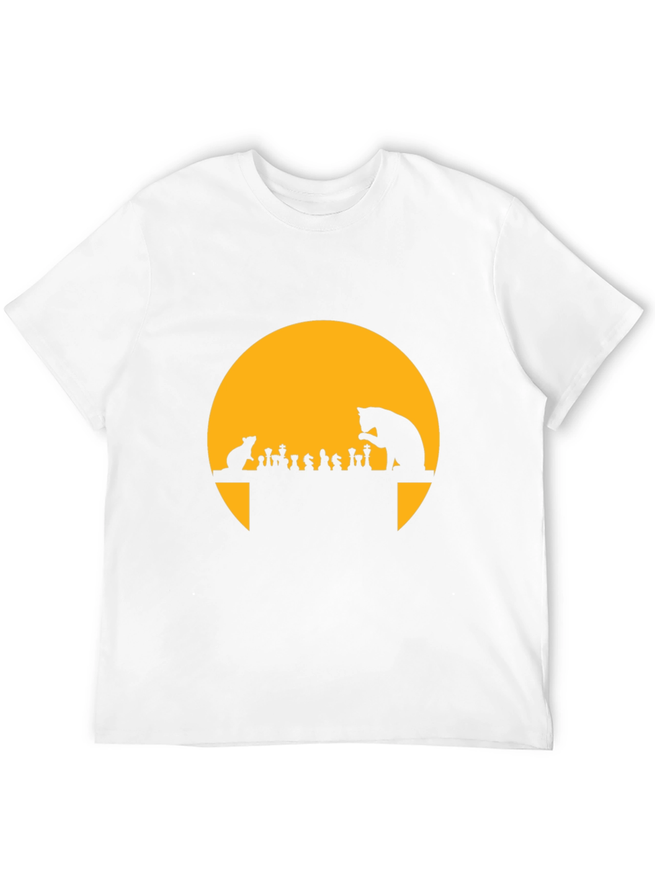Cat & Mouse Chess T-Shirt - Funny Silhouette Tee