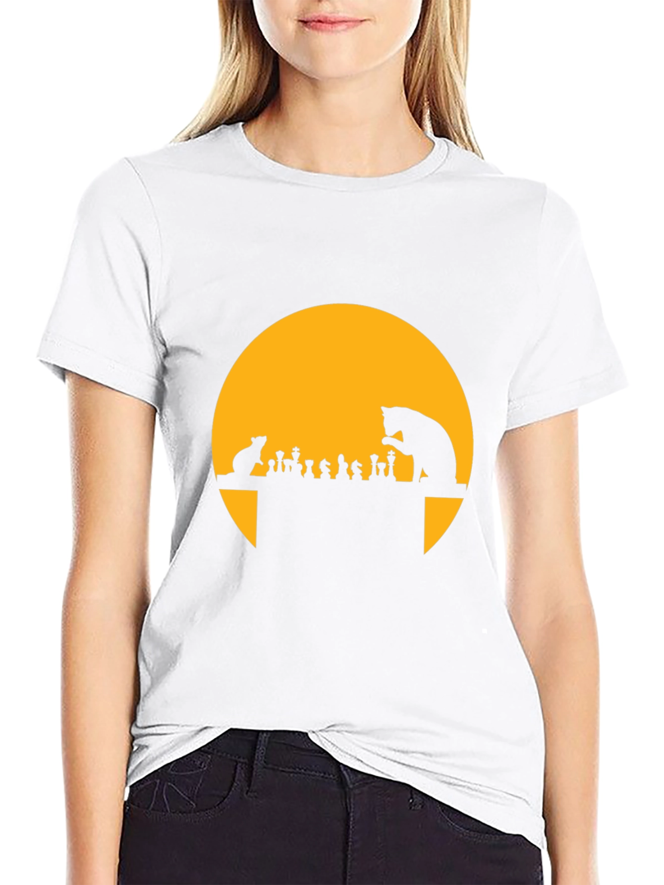 Cat & Mouse Chess T-Shirt - Funny Silhouette Tee