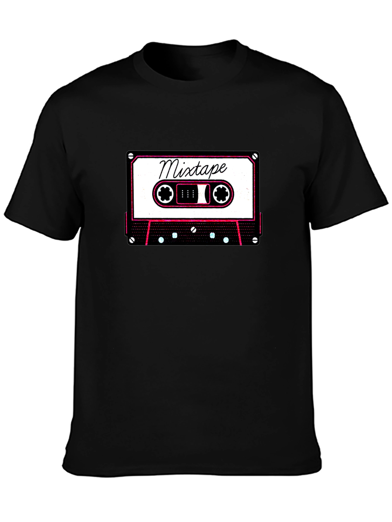Retro Mixtape Graphic Tee - Cool Black T-Shirt