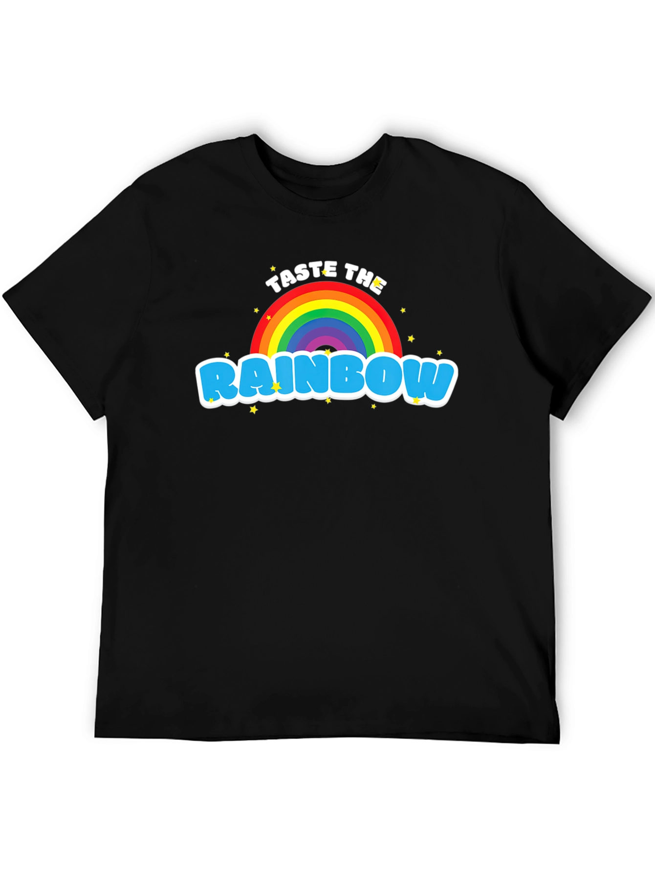 Taste the Rainbow Graphic Tee - Black Cotton Blend