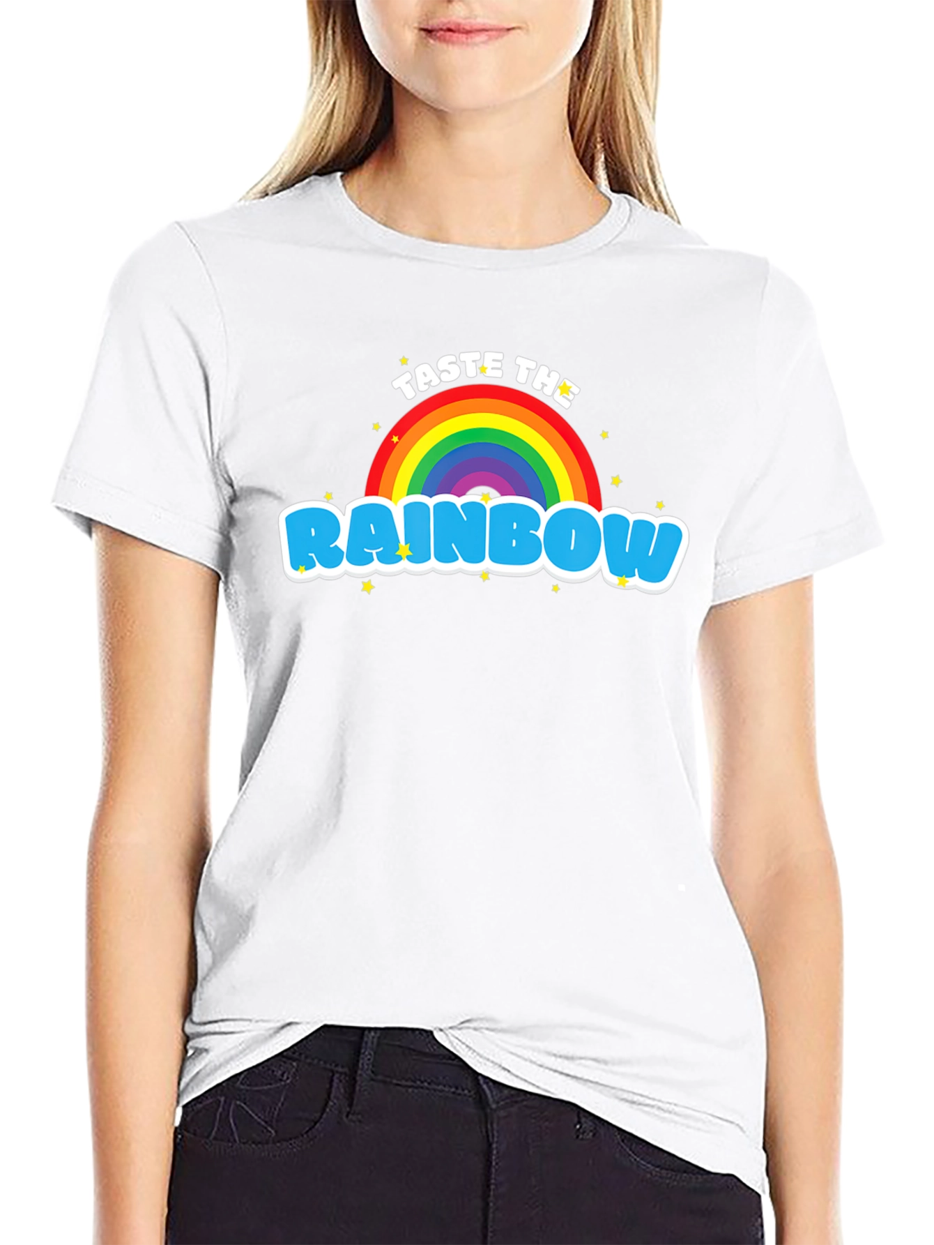 Taste the Rainbow Graphic Tee - Black Cotton Blend