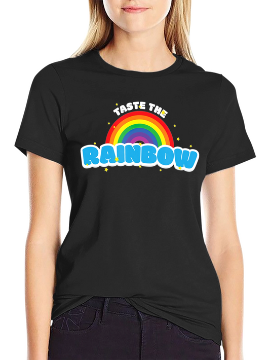 Taste the Rainbow Graphic Tee - Black Cotton Blend