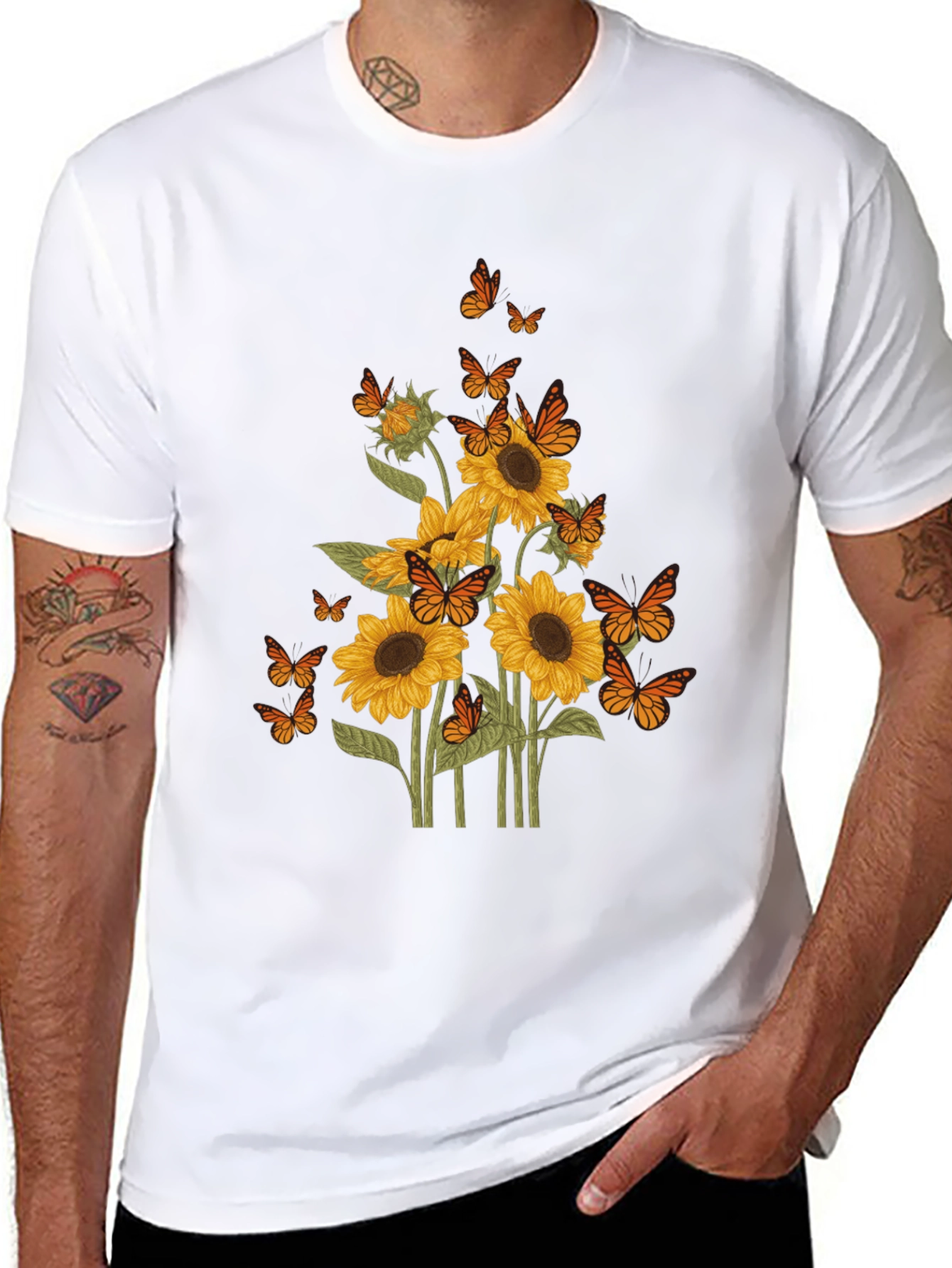 Sunflower Butterfly Graphic Tee