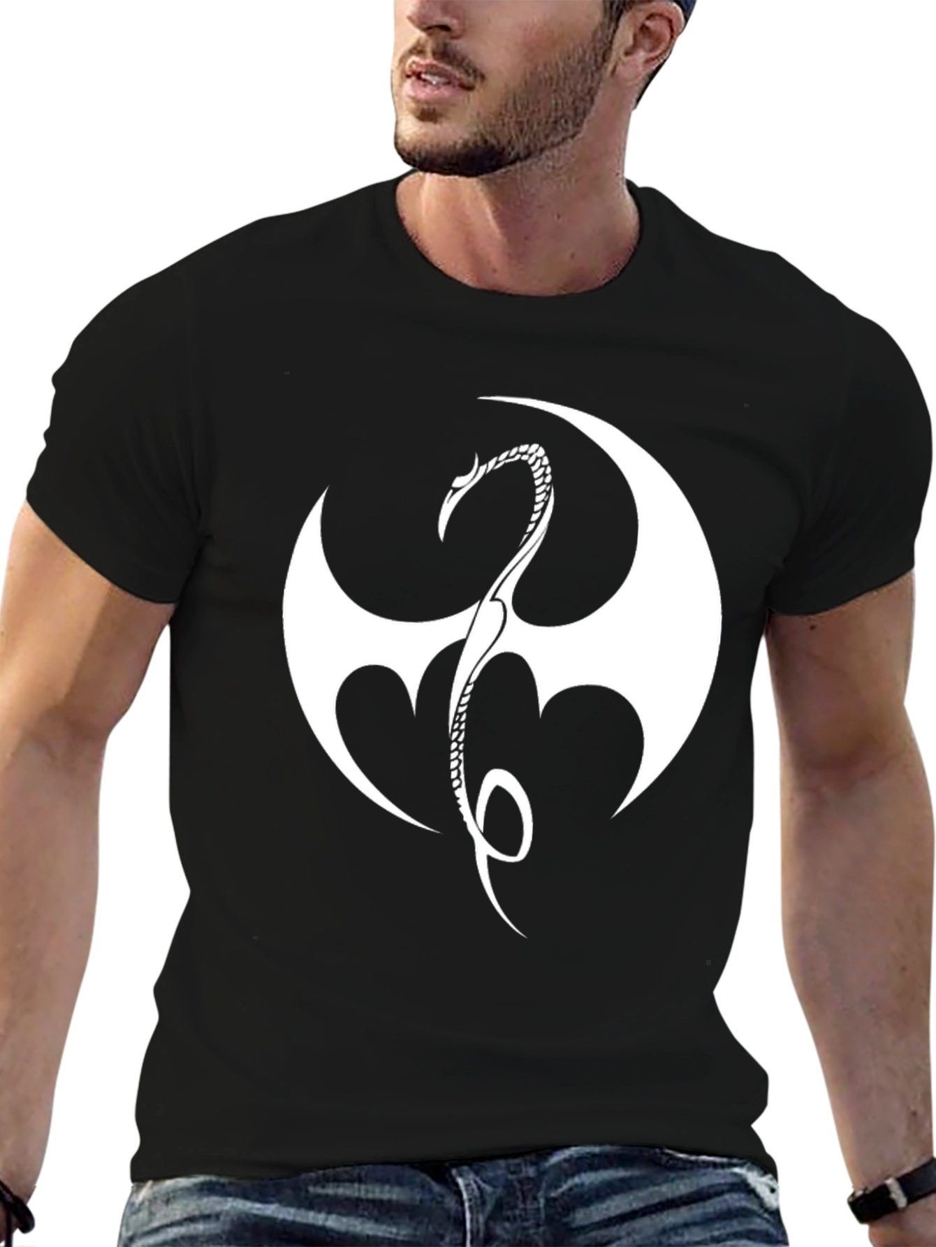 Iron Fist Dragon Logo Black T-Shirt