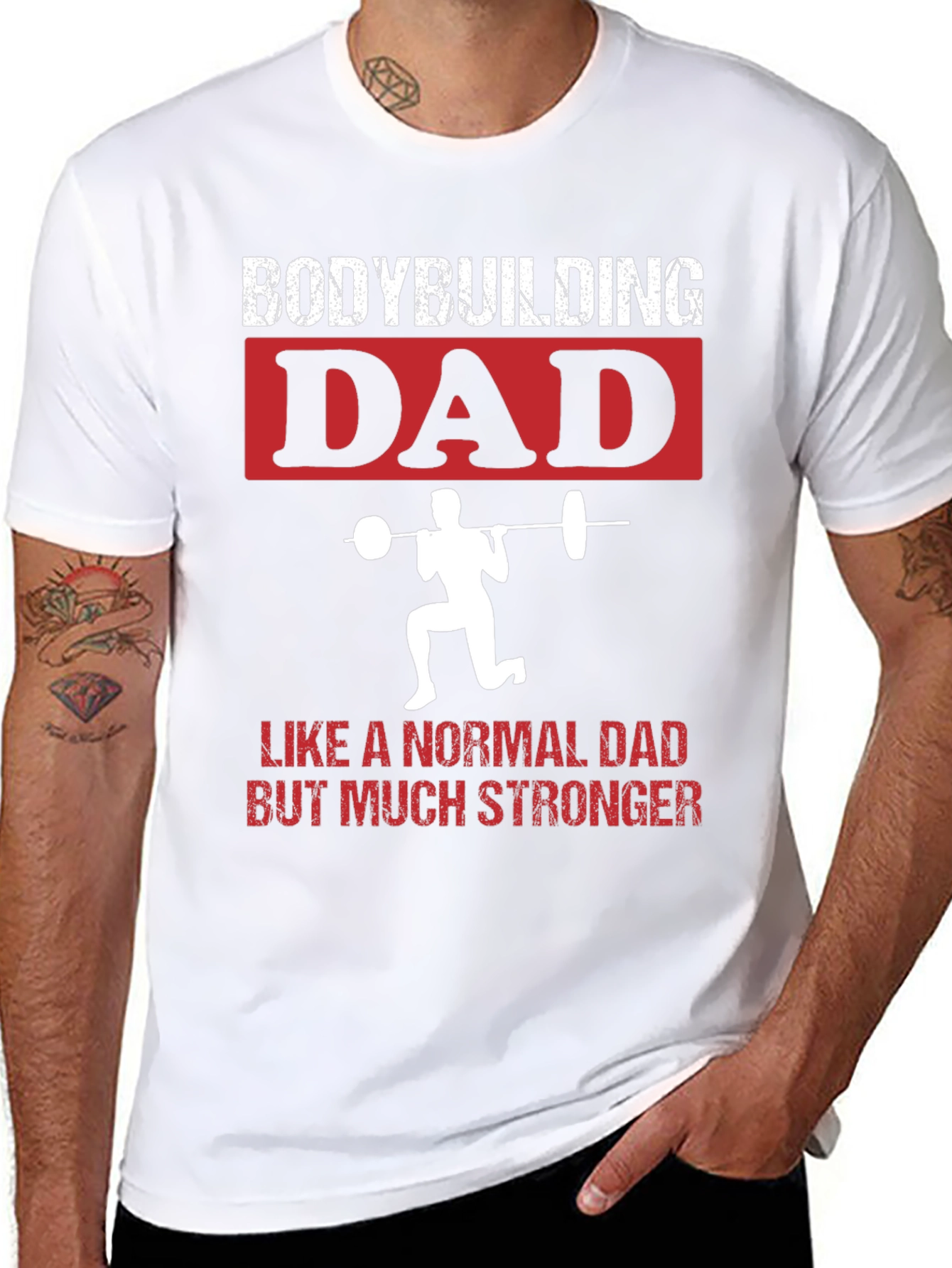 Bodybuilding Dad T-Shirt - Strong Dad Gift