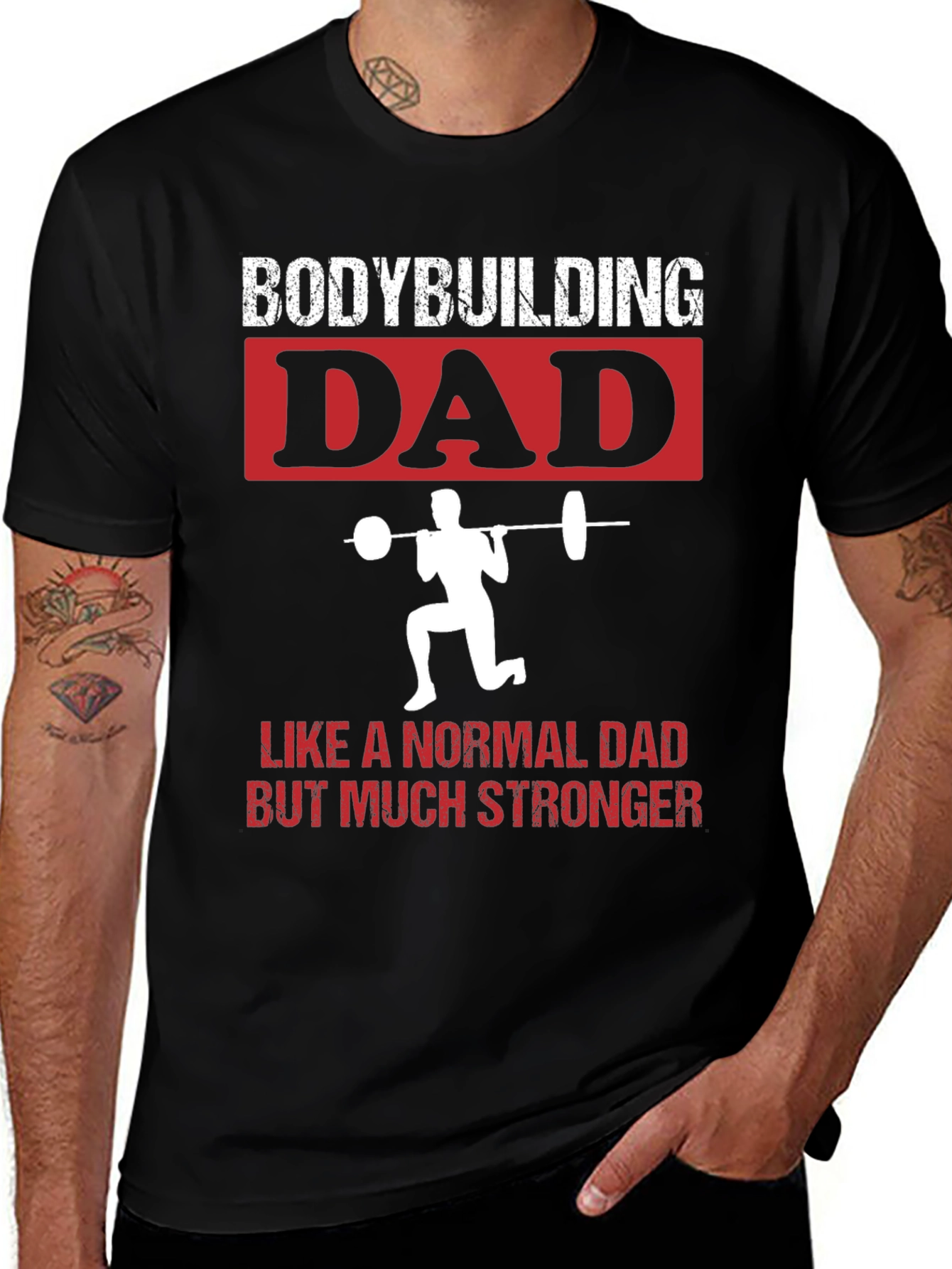 Bodybuilding Dad T-Shirt - Strong Dad Gift