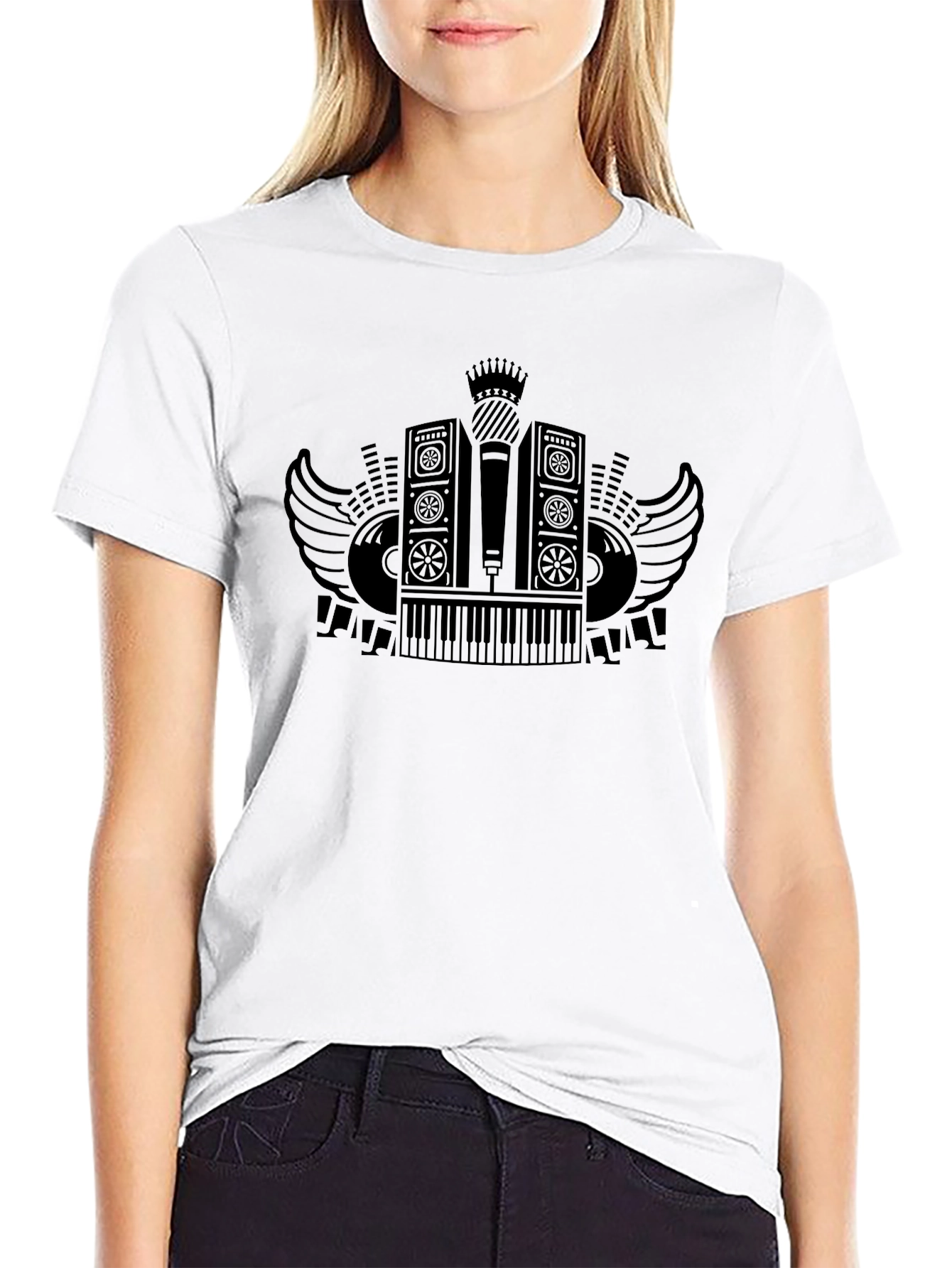 Musician Graphic Tee - Crown Keyboard and Speakers