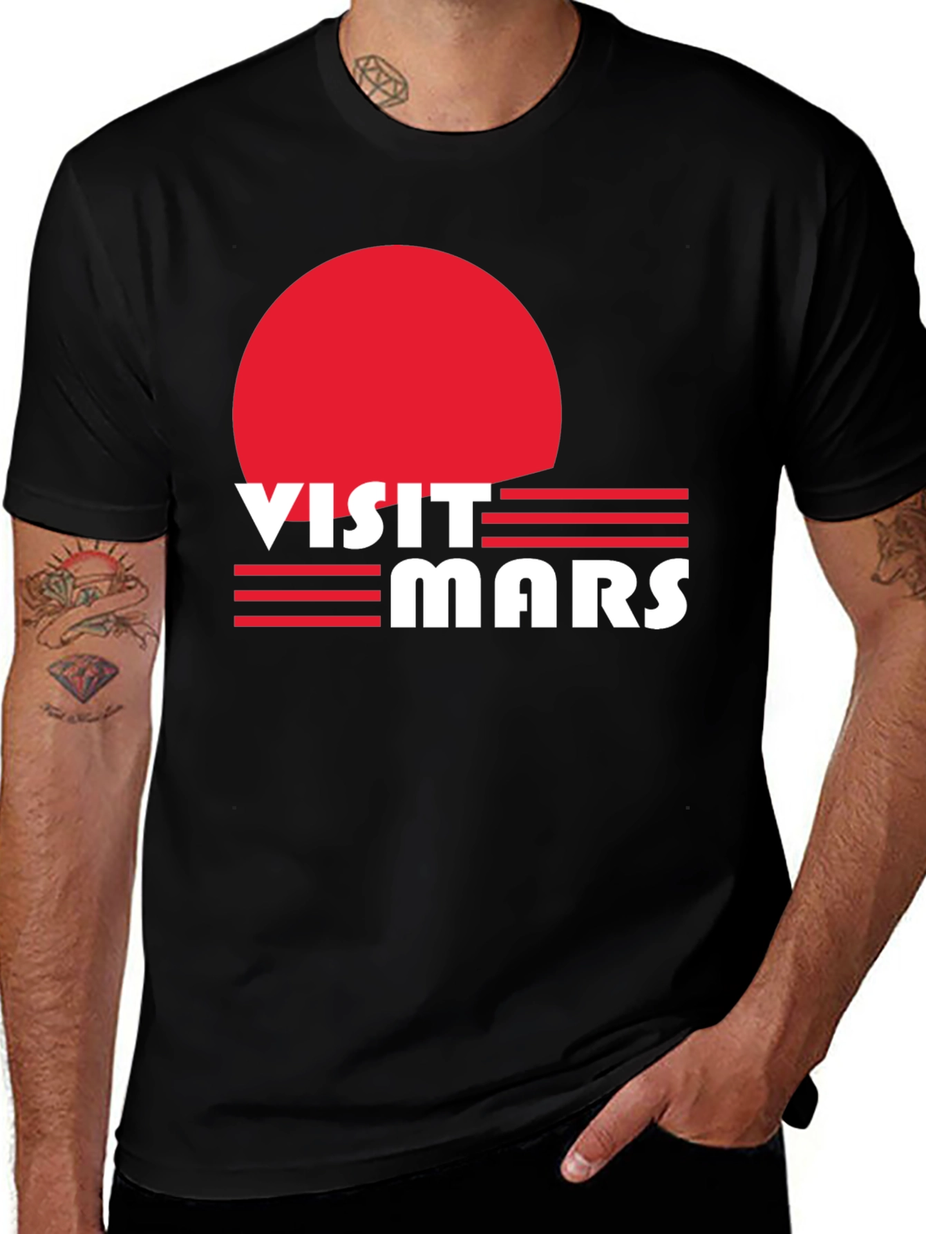 Visit Mars Graphic T-Shirt - Retro Space Tee