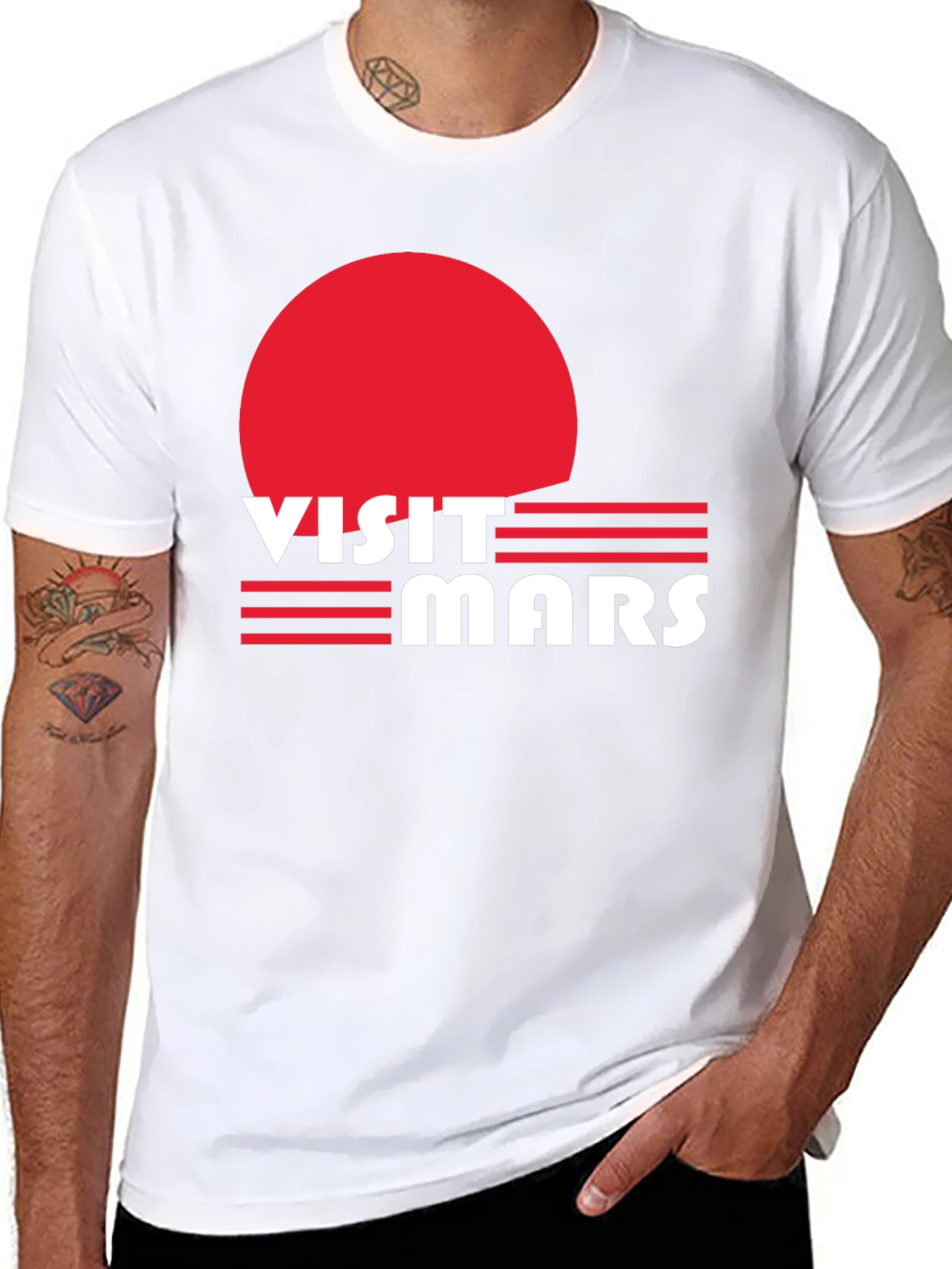 Visit Mars Graphic T-Shirt - Retro Space Tee