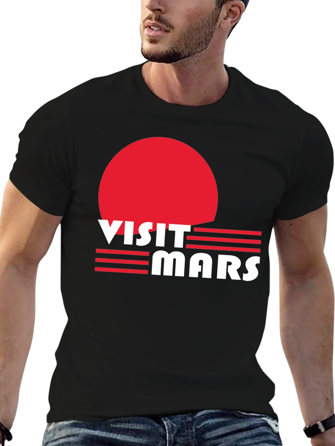 Visit Mars Graphic T-Shirt - Retro Space Tee