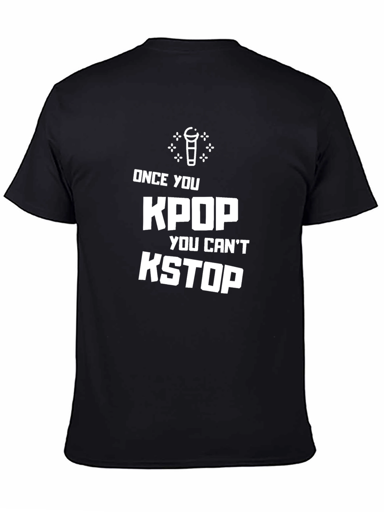 KPOP KSTOP Black Graphic Tee Shirt