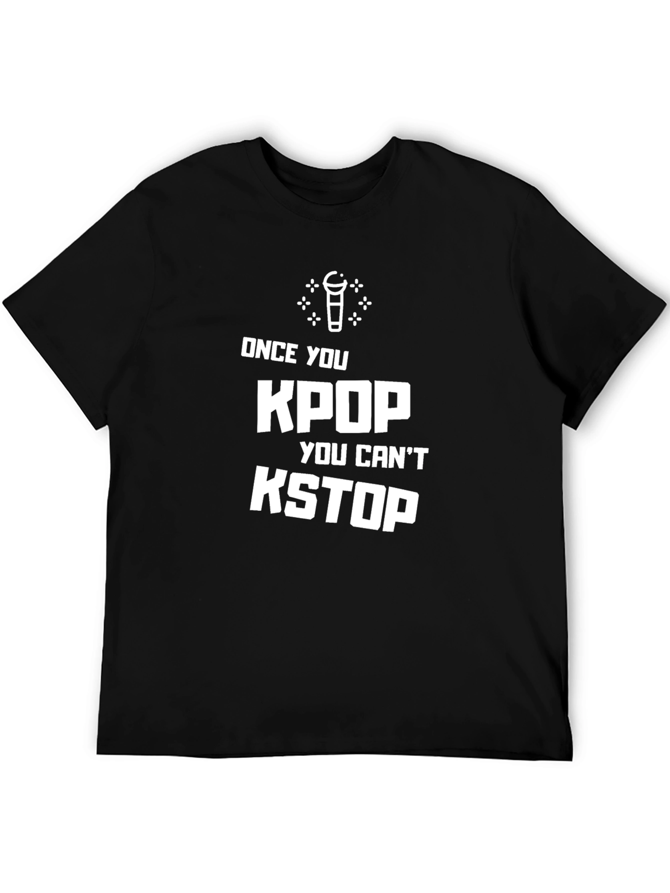 KPOP KSTOP Black Graphic Tee Shirt