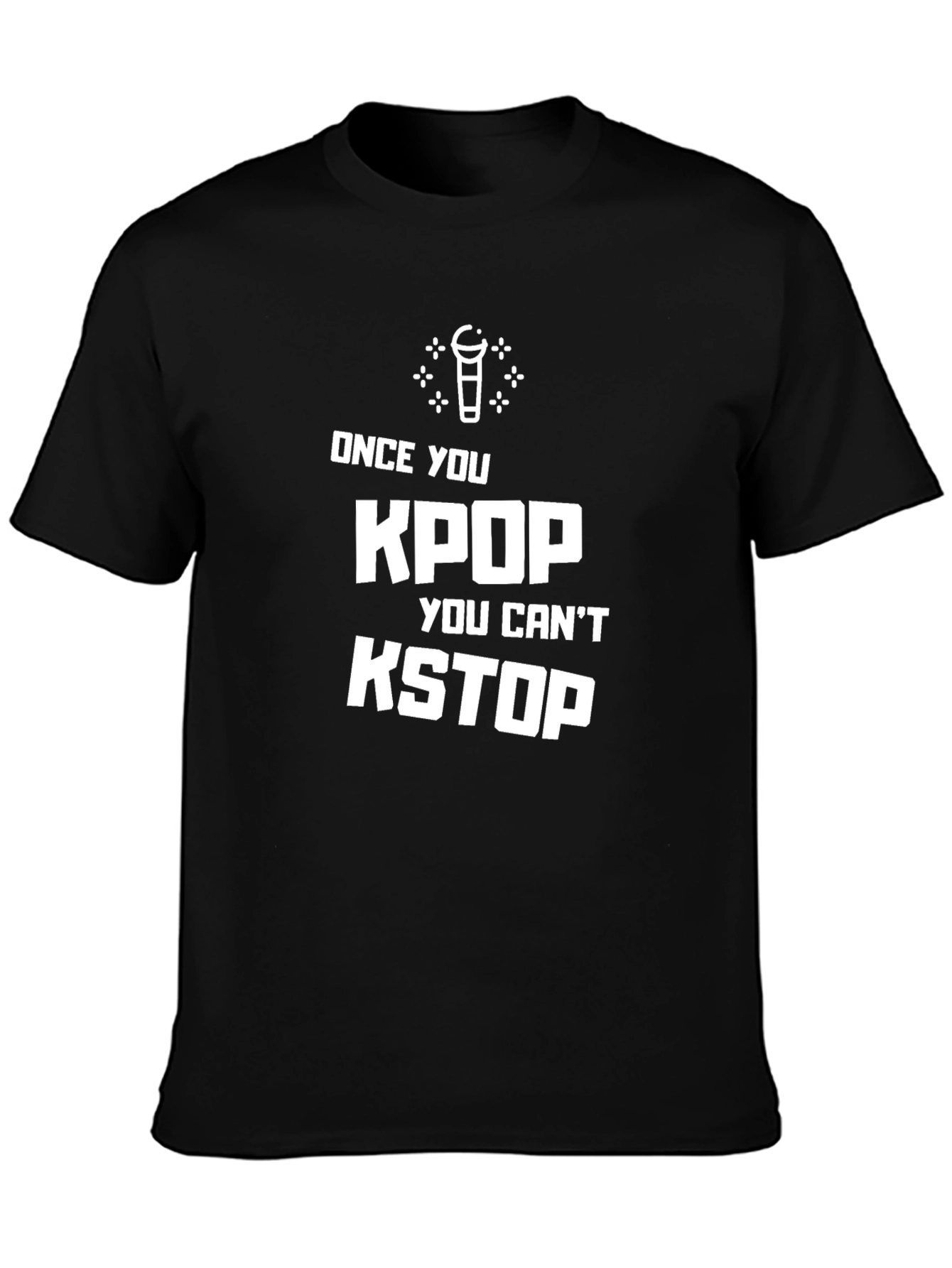 KPOP KSTOP Black Graphic Tee Shirt